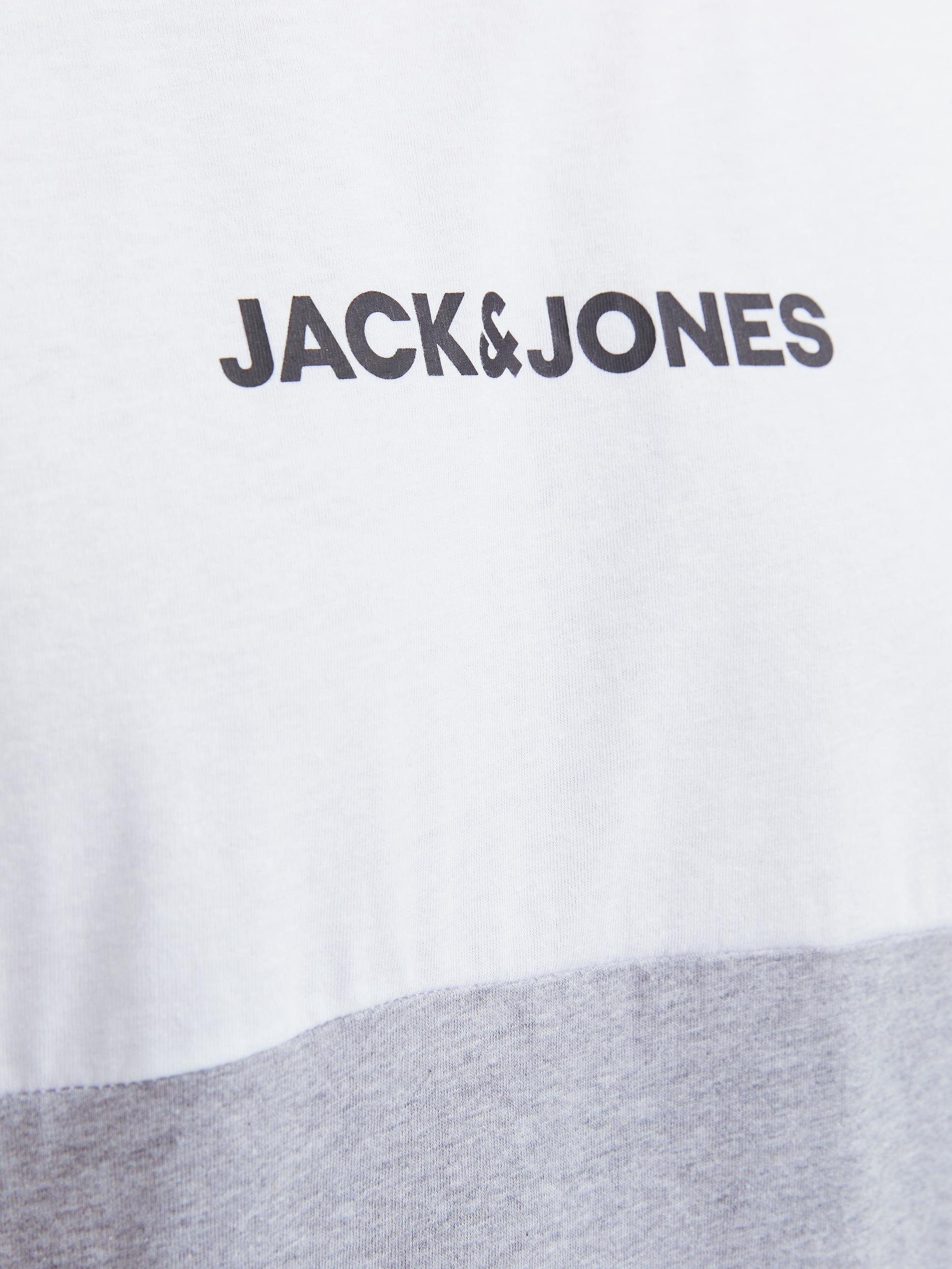 & Jack SS Jones Rundhalsshirt JJEREID NOOS White BLOCKING TEE