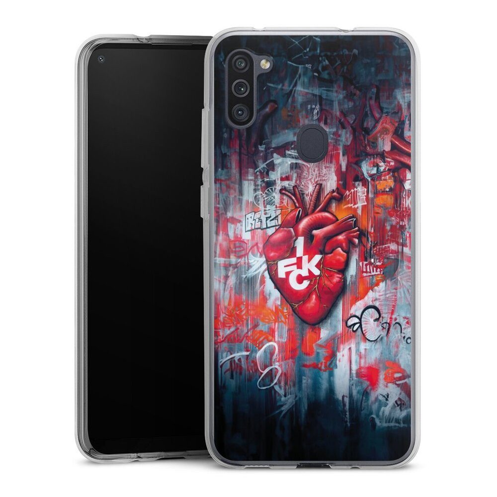 DeinDesign Handyhülle 1. FCK Herz 1. FC Kaiserslautern 1.FCK Herz, Samsung Galaxy M11 Silikon Hülle Bumper Case Handy Schutzhülle