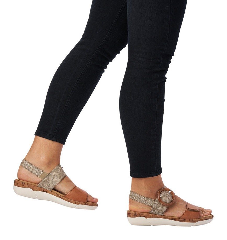 Sandale taupe-braun mit Klettverschluss praktischem Remonte