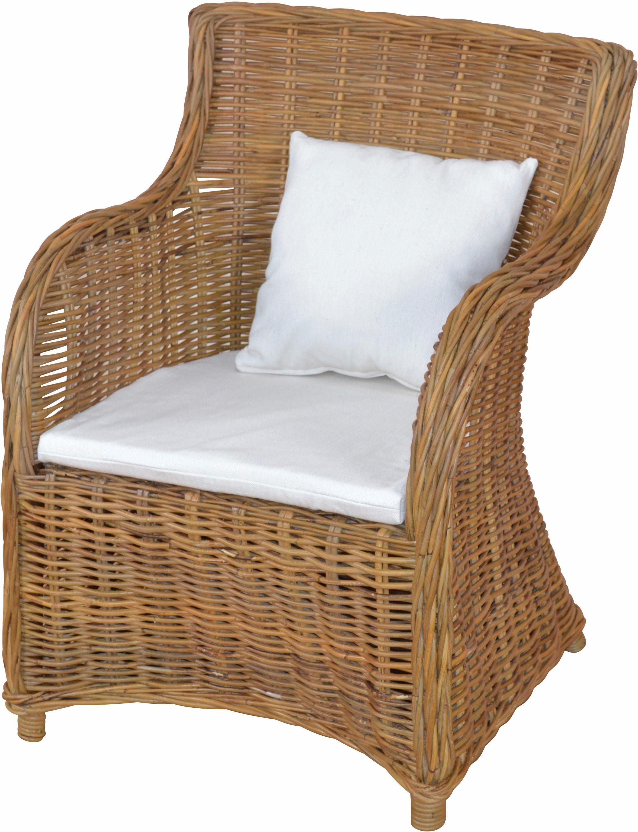 Home affaire Rattanstuhl, aus handgeflochtenem Rattan und großer Sitzschale, Breite 62 cm. Reduzierter Preis € 229,99. Unverbindliche Preisempfehlung € 249,99