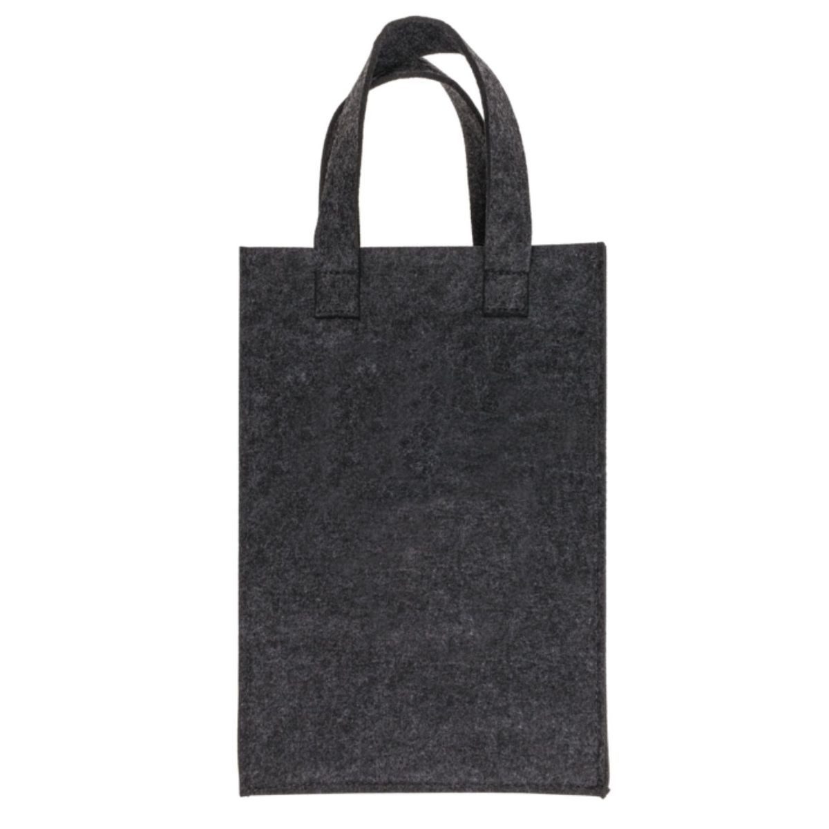 Marabellas Shop Tragetasche Graue Geschenktasche aus Filz mit Glitzermotiv Geschenktüte, mit Tragegriff