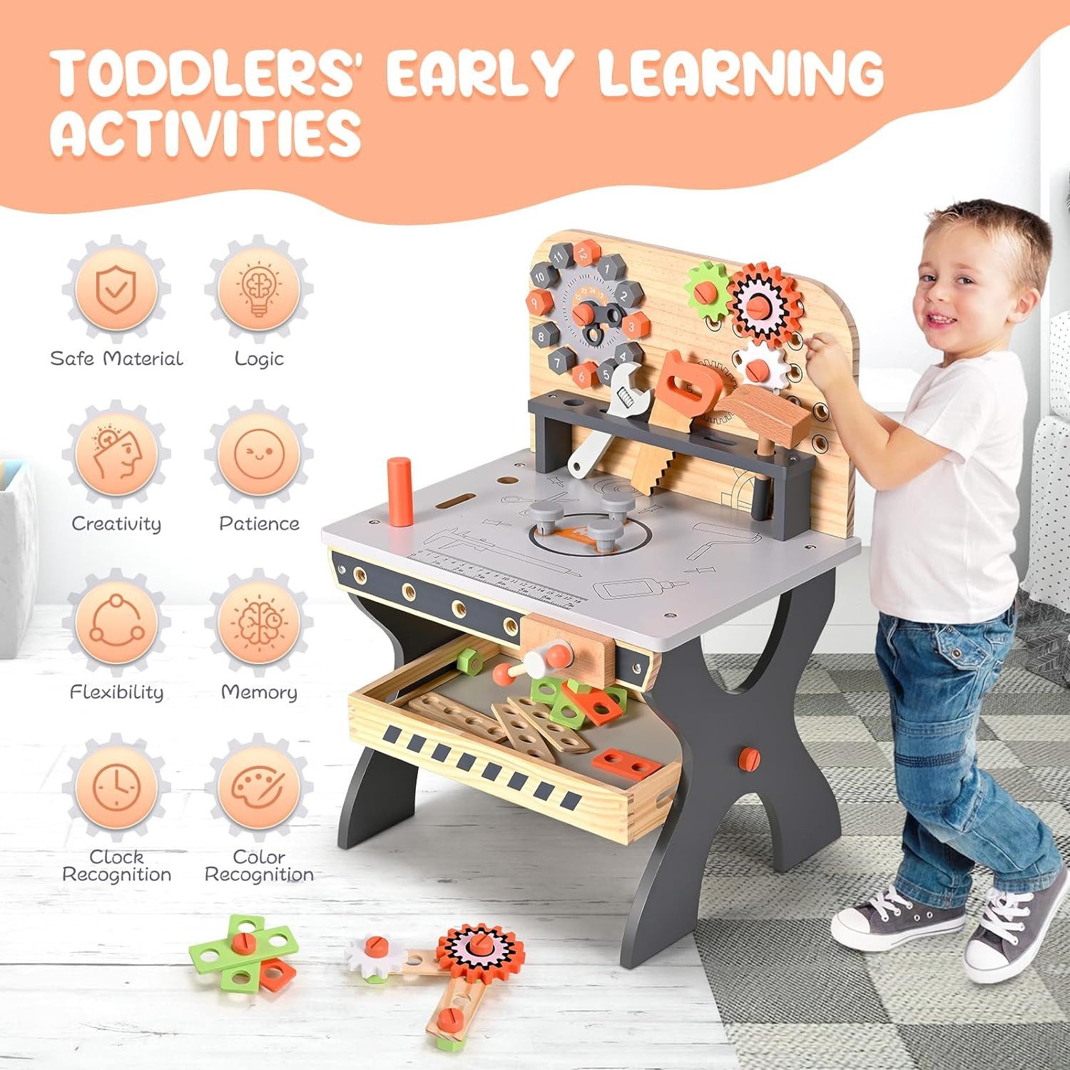Daskoo Spielwerkbank Spielwerkbank Multifunktionale Holz-Werkbank für günstig online kaufen