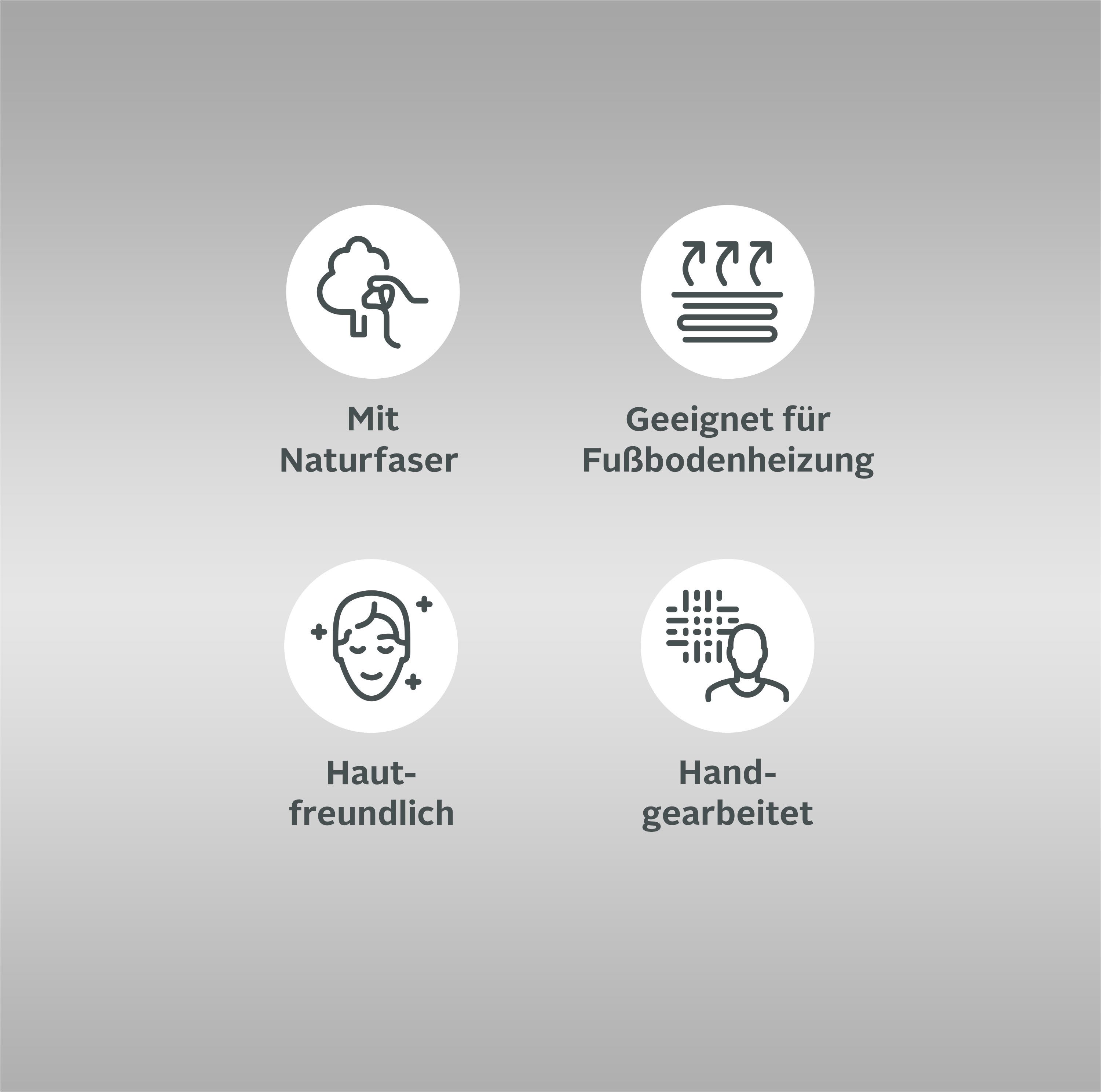 my home Wollteppich Wolly, Wolle, rechteckig, Höhe: 14 mm, handgewebt, Handweb Teppiche, Wohnzimmer, Schlafzimmer, Esszimmer