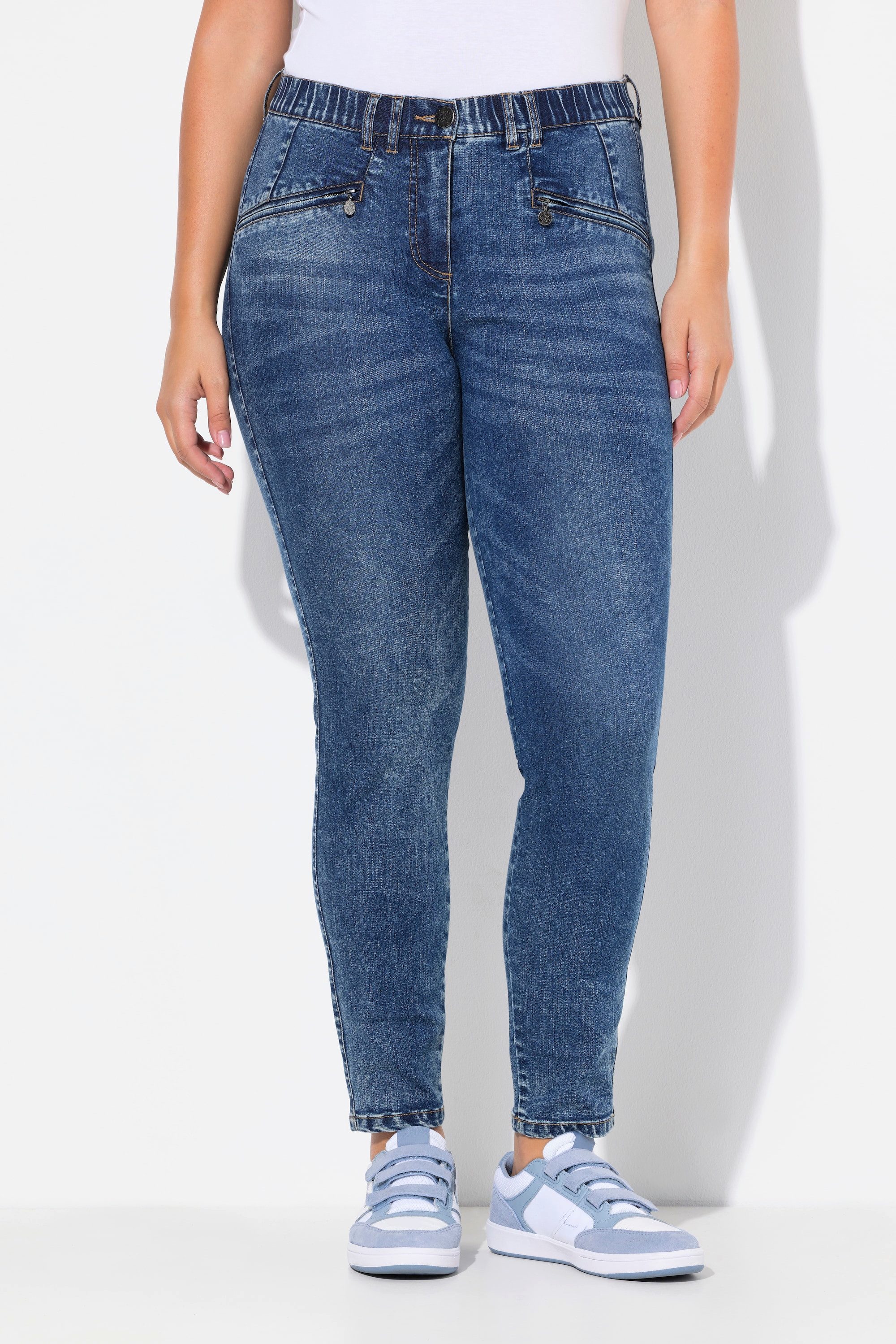Ulla Popken Regular-fit-Jeans Jeans Sarah schmales Bein Zipptaschen Stretch