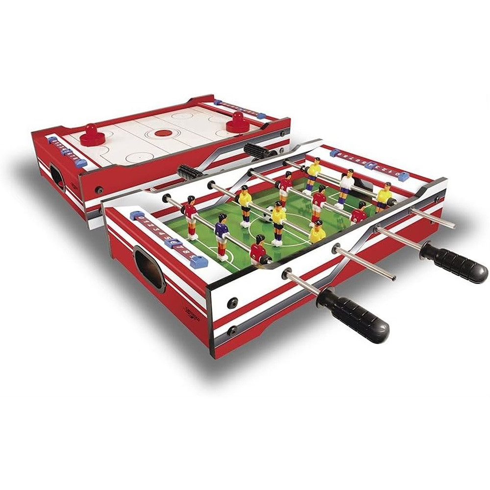 Carromco Multifunktionstisch Flip-XM 2 in 1 Multigame Spieltisch - Kicker & Gleithockey, alles in einem Tisch – platzsparend & drehbar