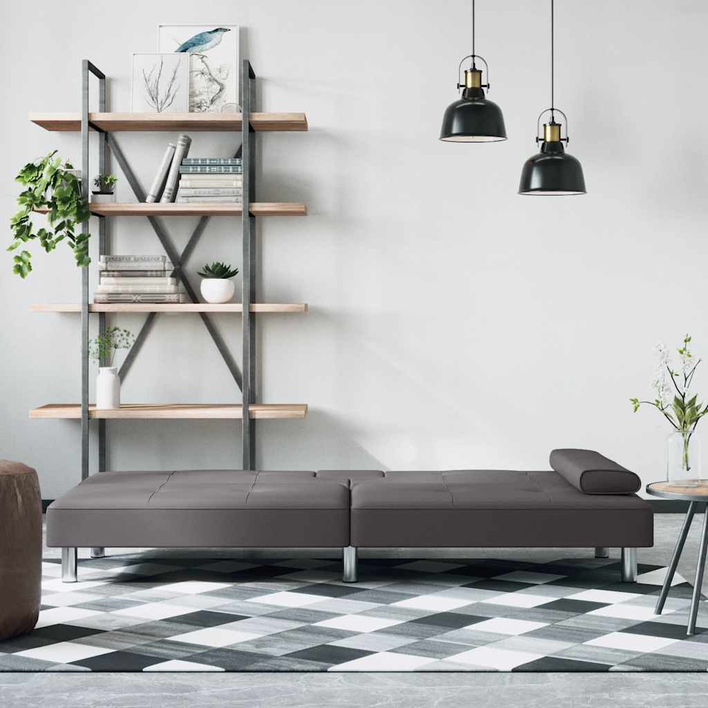 vidaXL Sofa Schlafsofa mit Getränkehaltern Grau günstig online kaufen