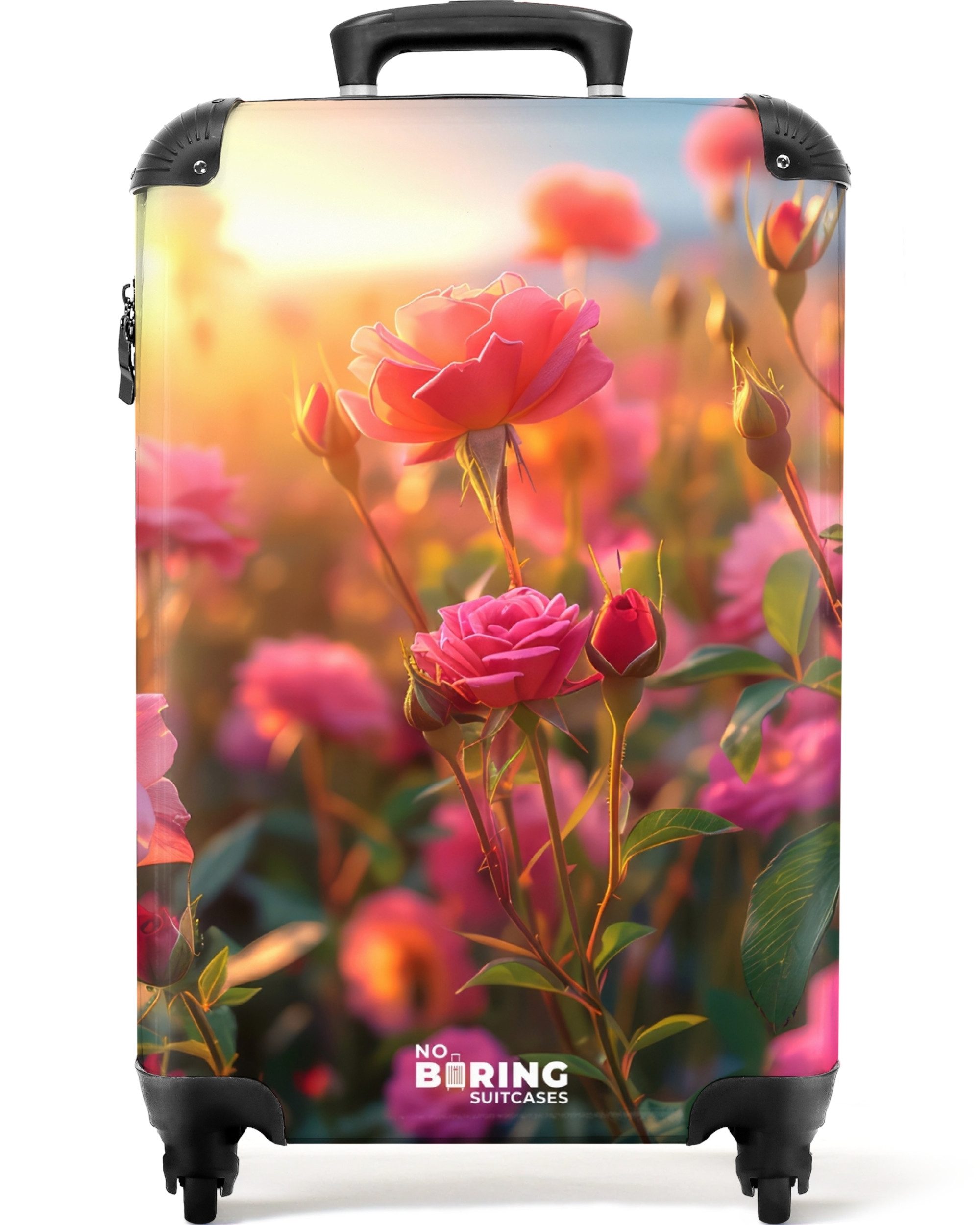 Hartschalen-Trolley Rosa Rosen bei Sonnenuntergang. 55x35x20cm
