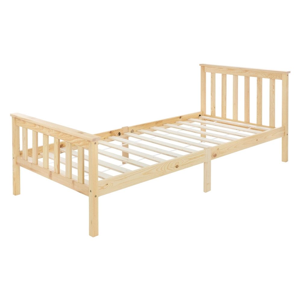 ML-DESIGN Bettgestell Holz Tagesbett, Jugend Einzelbett mit Kopf- & Fußteil, Holzbettgestell, Kinderbett, Bettrahmen Massivholz Bett Jugendbett Kiefer Natur