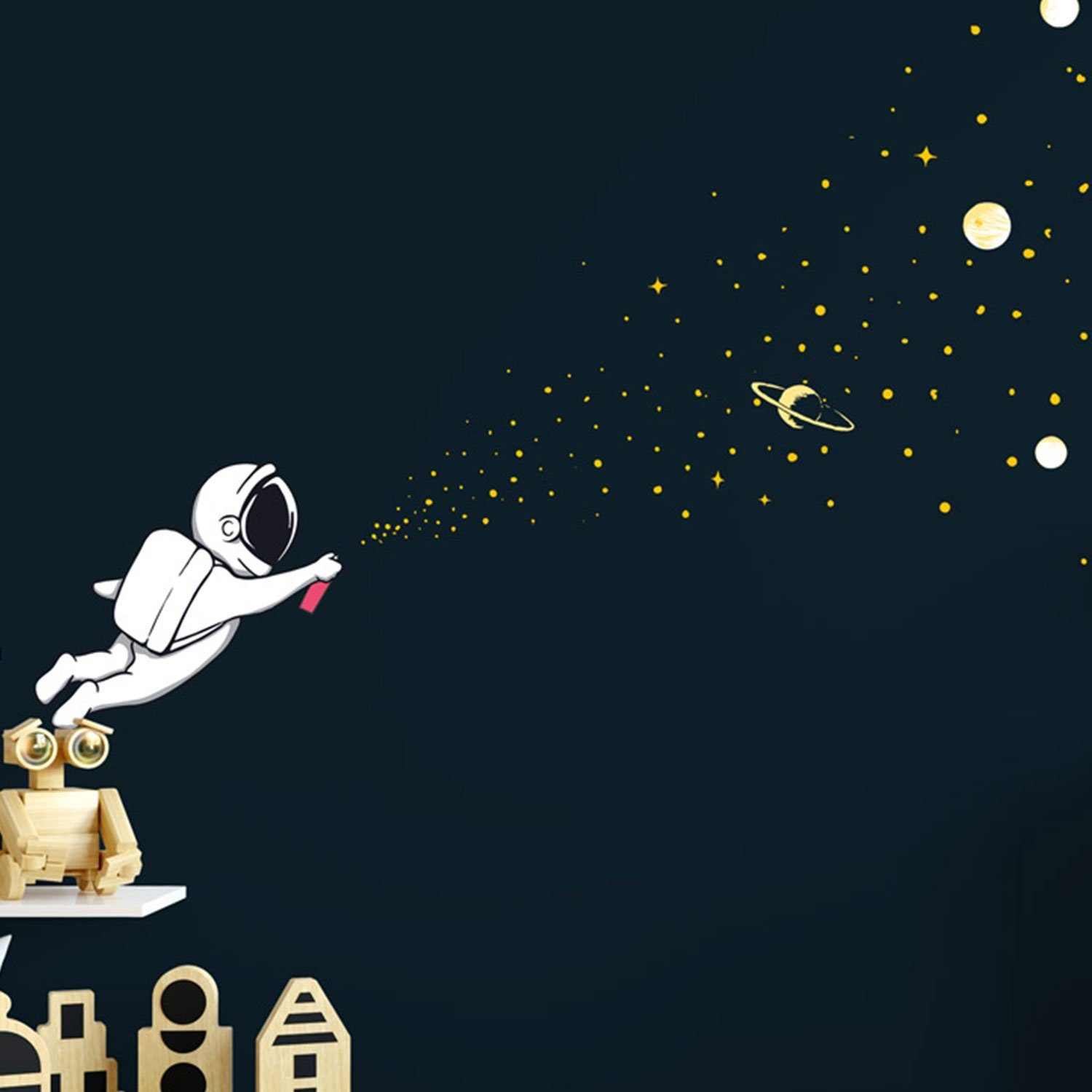 Sunnywall Wandtattoo Astronaut mit Spraydose Sternenzauber günstig online kaufen