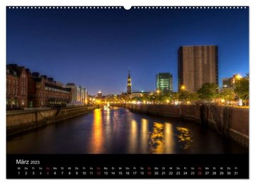 CALVENDO Wandkalender Hamburg - Lichter der Nacht (Premium, hochwertiger DIN A2 Wandkalender 2023, Kunstdruck in Hochglanz)