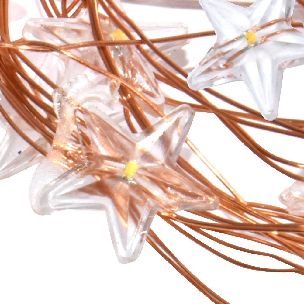 Nordlux LED Stern, LED Licht Kette Sterne Kupfer Innenbereich Wohn Ess Zimmer