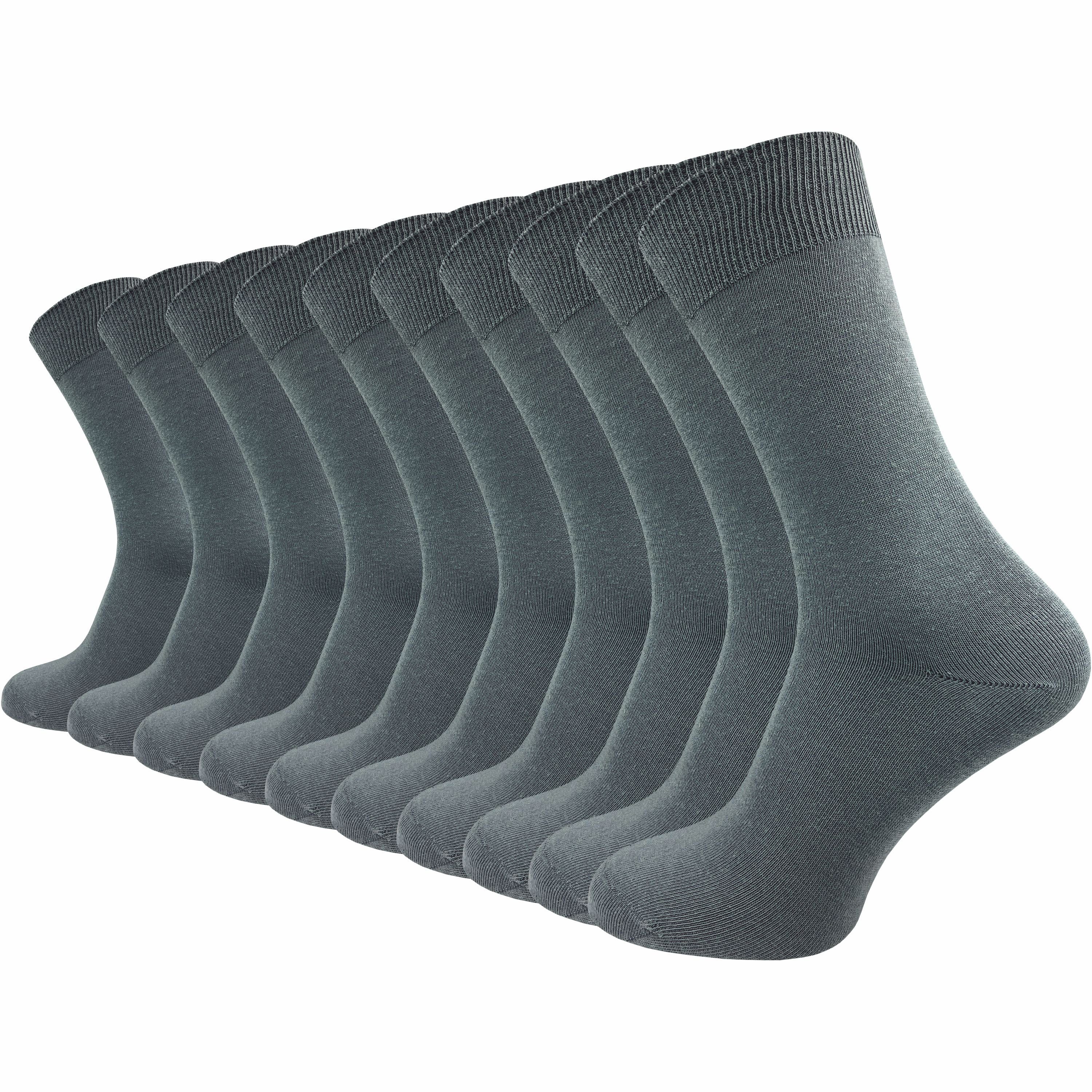 GAWILO Socken für Damen und Herren aus 100% Baumwolle, Business und Freizeit (10 Paar) mit venenfreundlichem Komfortbund dunkelgrau
