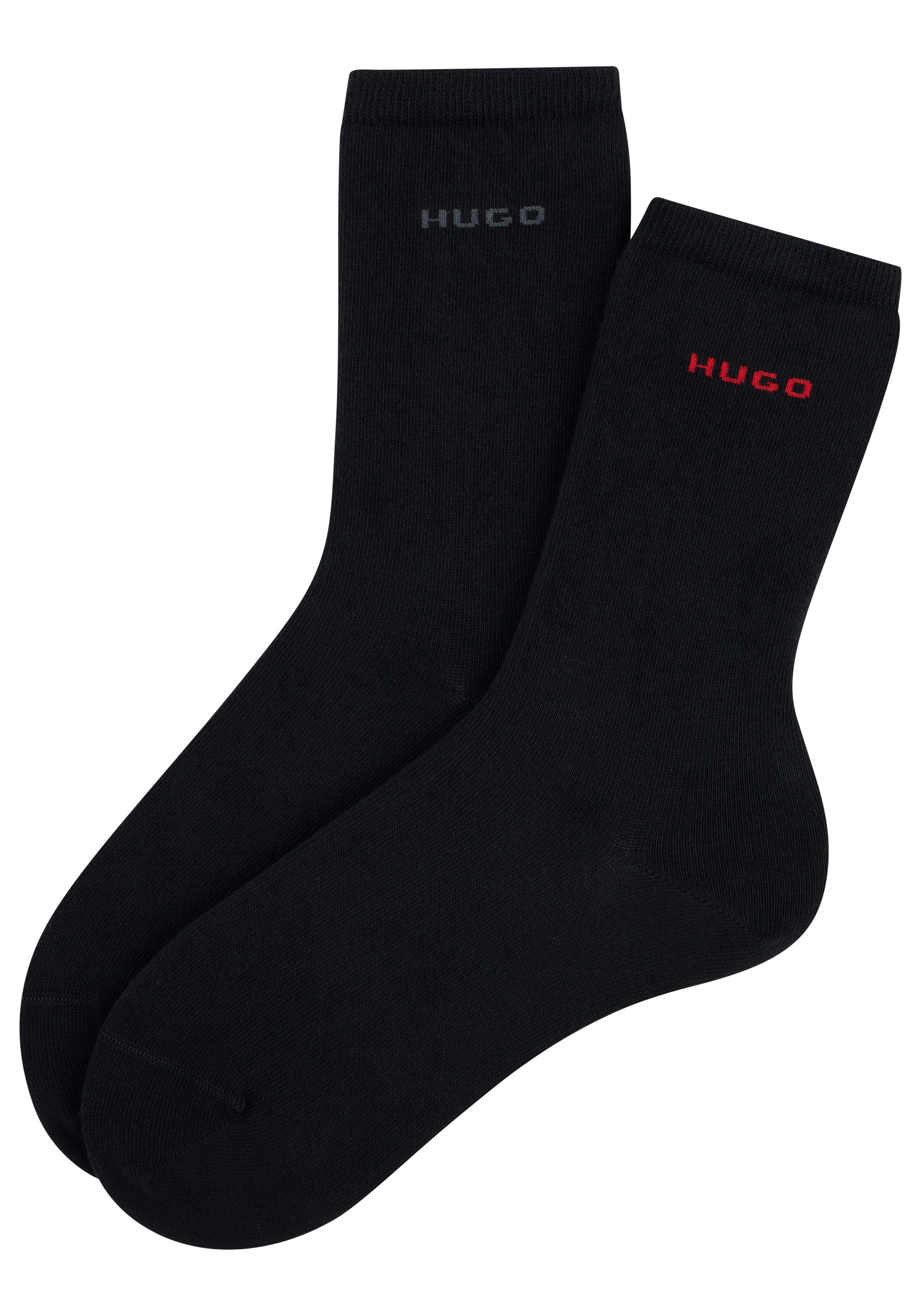 HUGO Socken RS UNI LOGO (2-Paar) mittelhoh, aus Baumwoll-Mix mit Logos – Bild 5 von 5