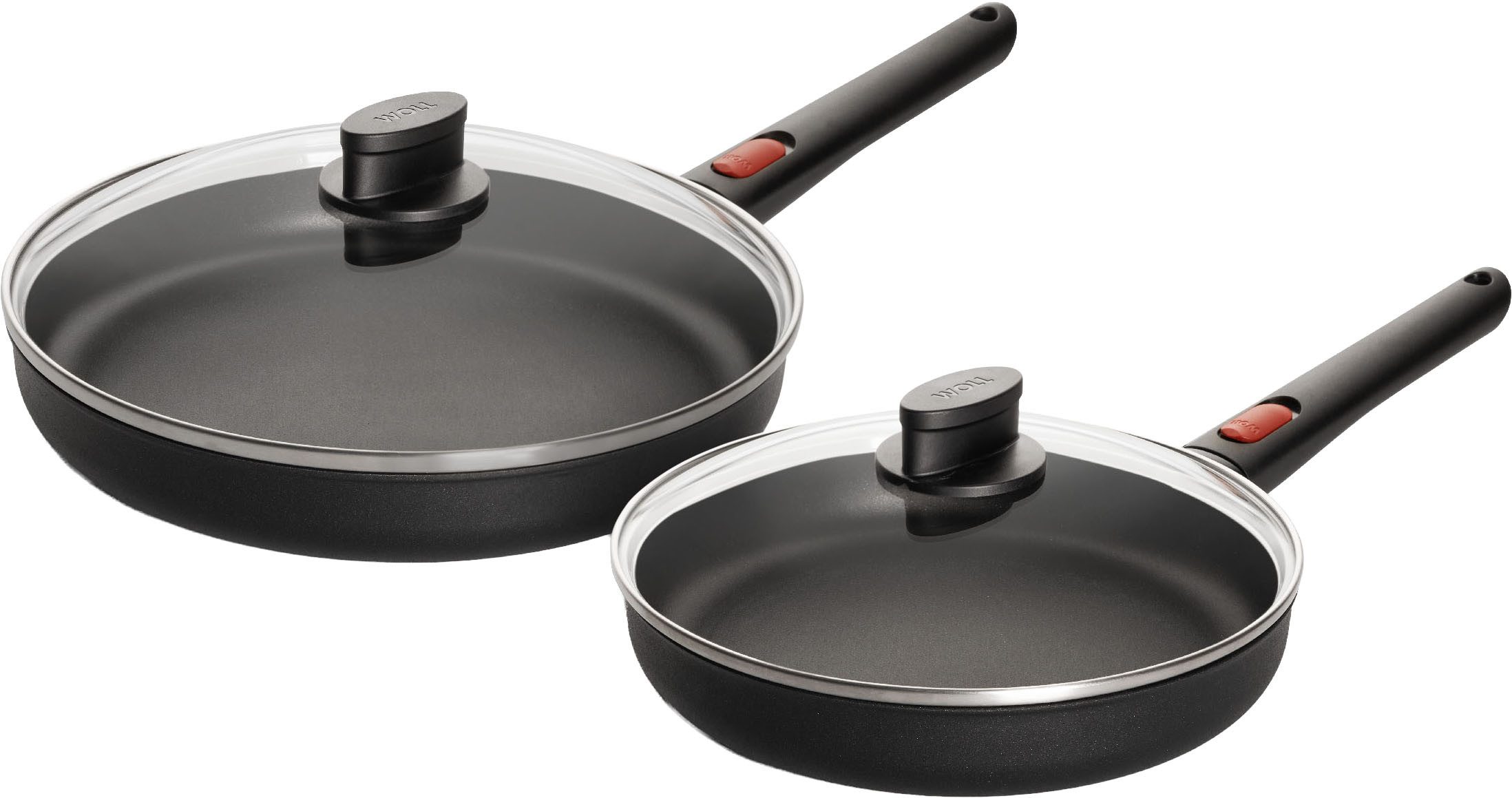 WOLL MADE IN GERMANY Сковороды-Set Eco Lite QXR, Aluminium (Set, 4-tlg), Abnehmbarer Stiel, Antihaftbeschichtet