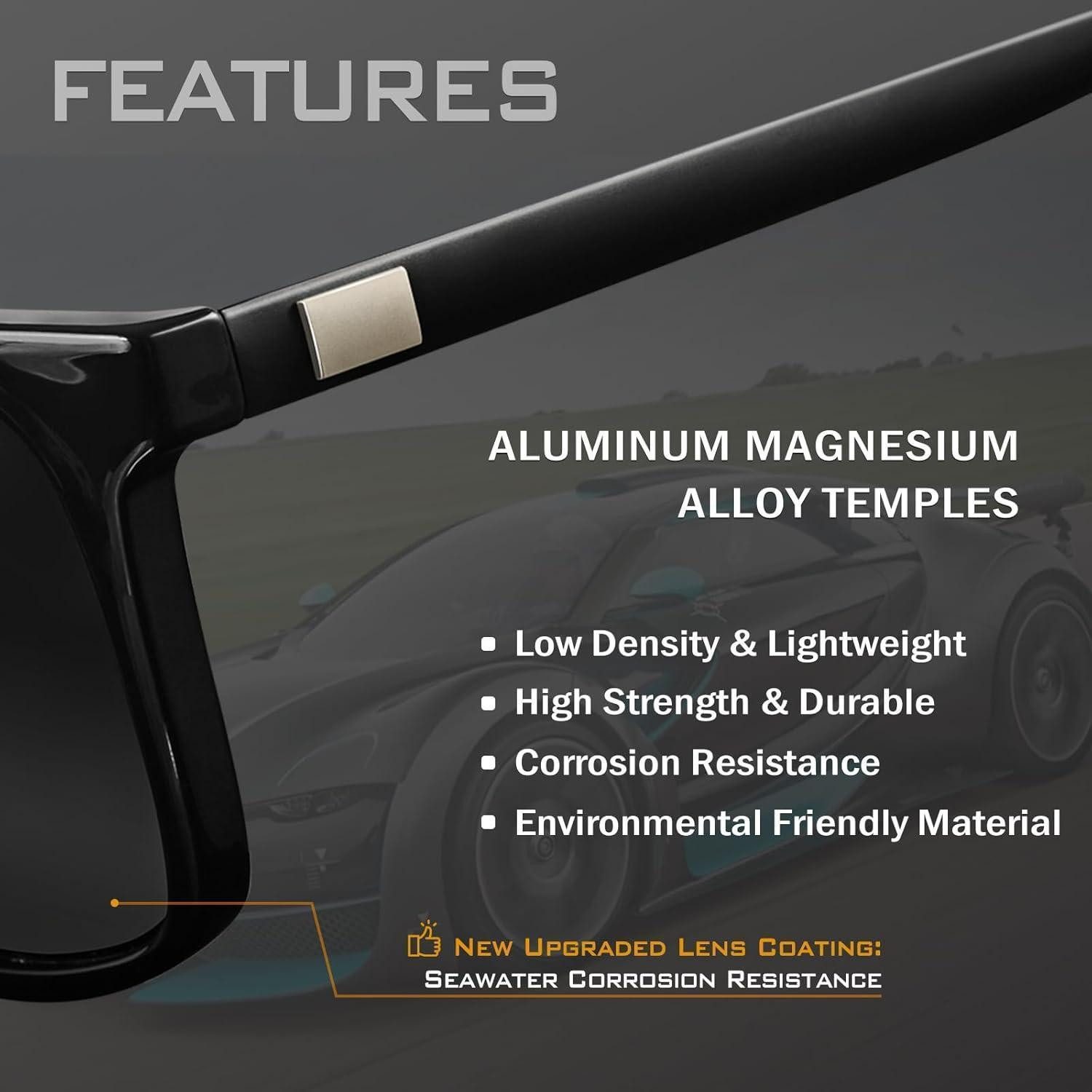 LuxusKollektion Sonnenbrille Polarisierte Sonnenbrille Herren Damen Leichtgewicht Rechteck UV400