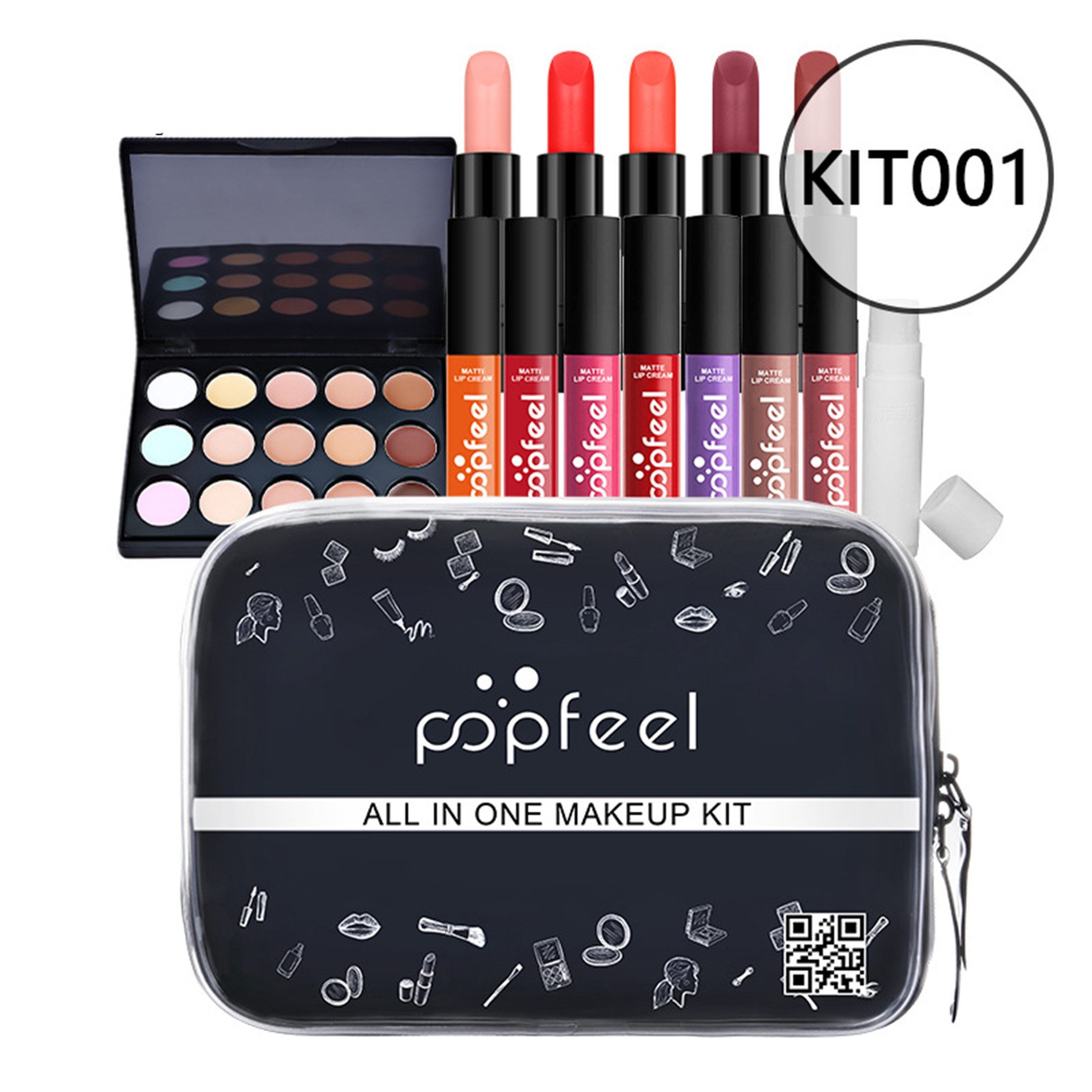 KINSI Make-up Set Make-up Set für Mädchen & Anfänger - All-in-One Schmink-Set, 14-tlg., 24-teiliges set, inkl. Eyeliner, Lidschatten & Lippenstift