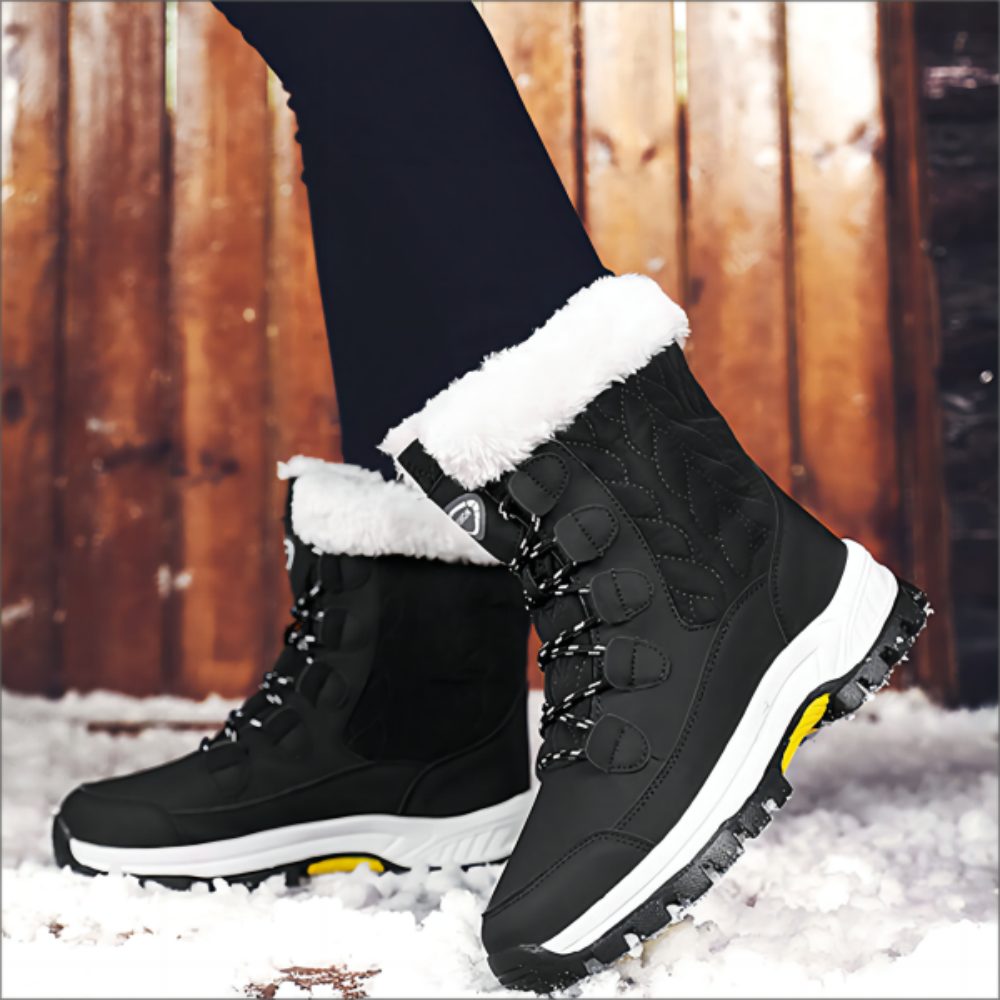 Warm und Schneeschuhe HUSKSWARE Warme rutschfest, High-Top-Schuhe), Wanderschuhe, Stilvoll Schwarz (Outdoor-Schneestiefel, und schön
