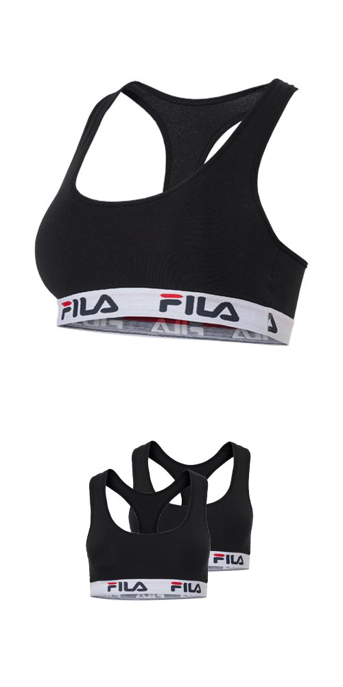 Fila Bustier WOMAN BUSTIER (2er Pack) ohne Polsterung und ohne Bügel, Racerbackrücken