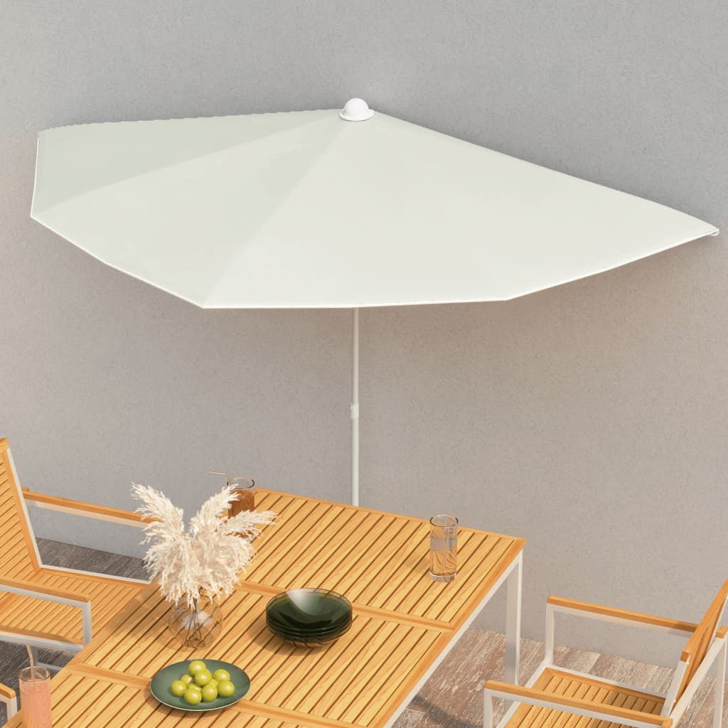 furnicato Sonnenschirm Halb-mit Mast 180x90 cm günstig online kaufen