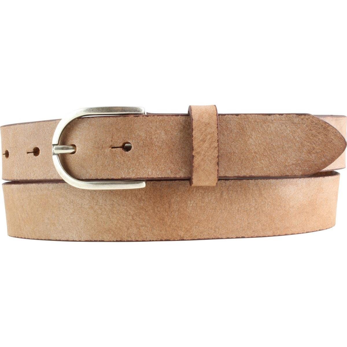 BELTINGER Ledergürtel Kinder-Gürtel aus weichem Vollrindleder Vintage-Look 3 cm - Ledergürte weiches Leder, Gürtelschnalle in Altsilber, Vintage Cognac, Altsilber