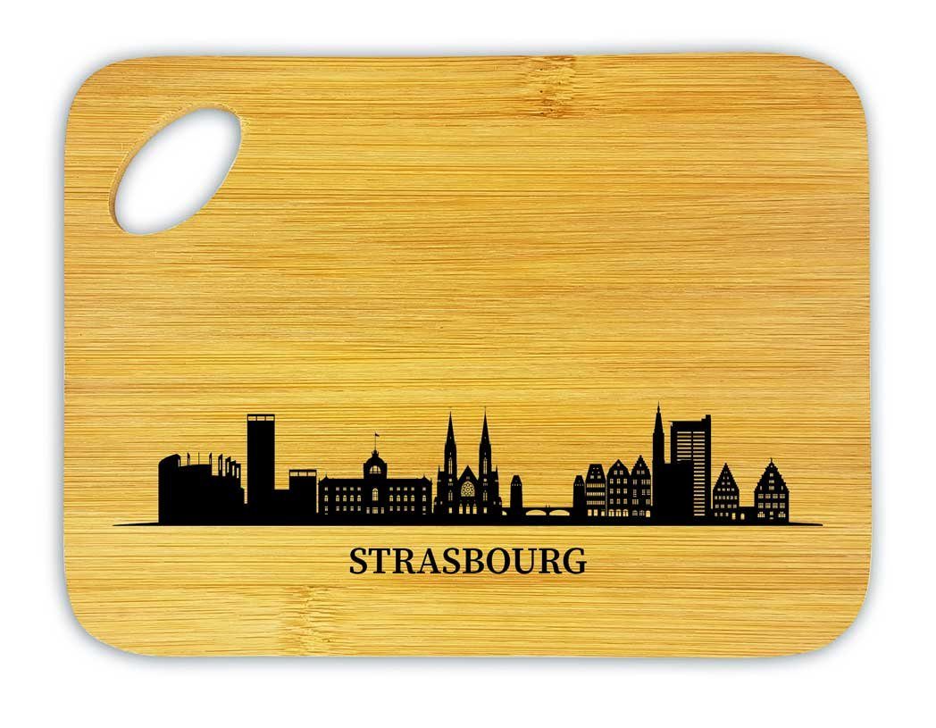 die Stadtmeister Frühstücksbrett Skyline Strassburg / Strasbourg, Bambus