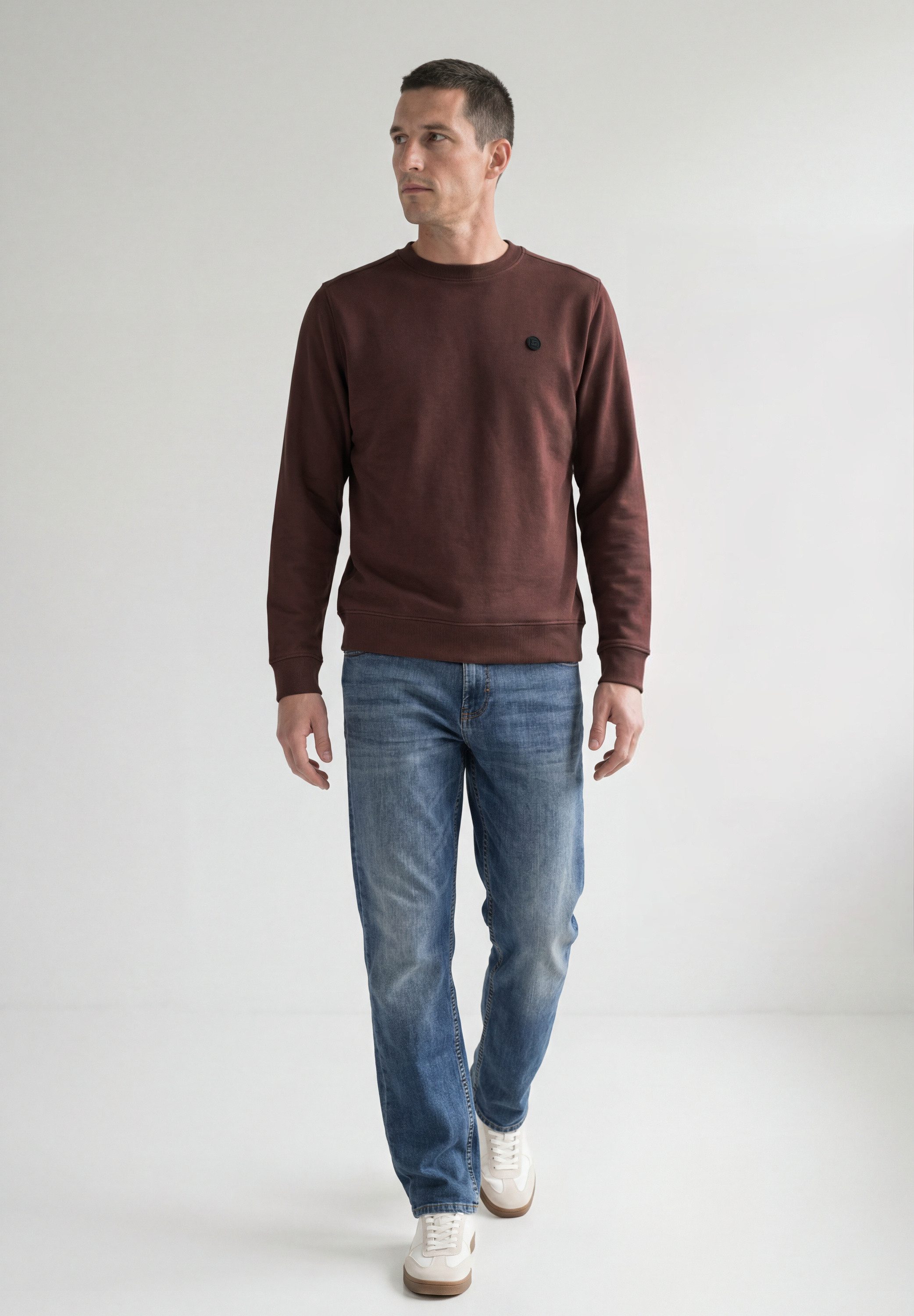STREET ONE MEN Sweatshirt in Unifarbe – Bild 3 von 5