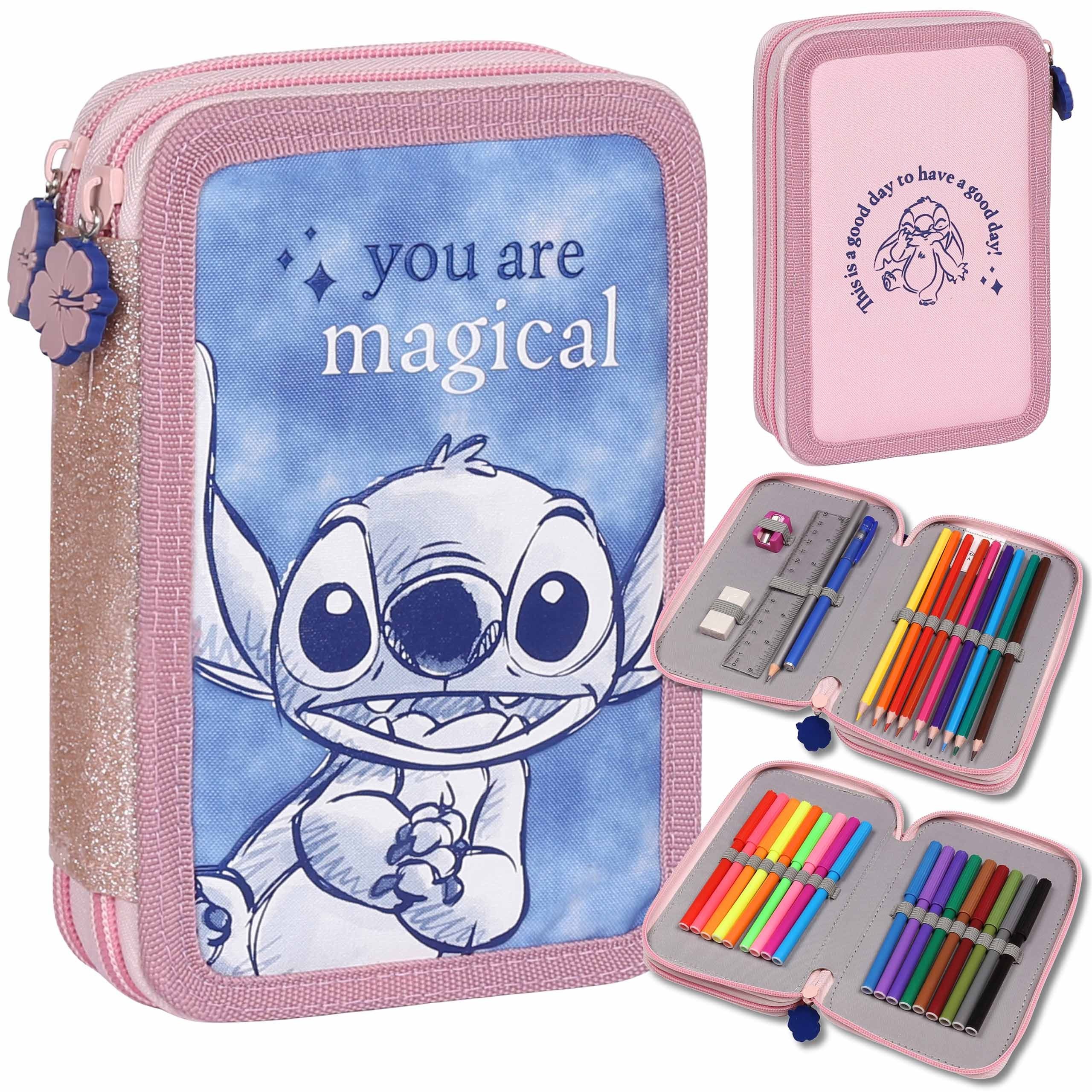 Sarcia.eu Federmäppchen DISNEY Stitch Federmäppchen mit Ausstattung, 32-tlg., 2 Fächer