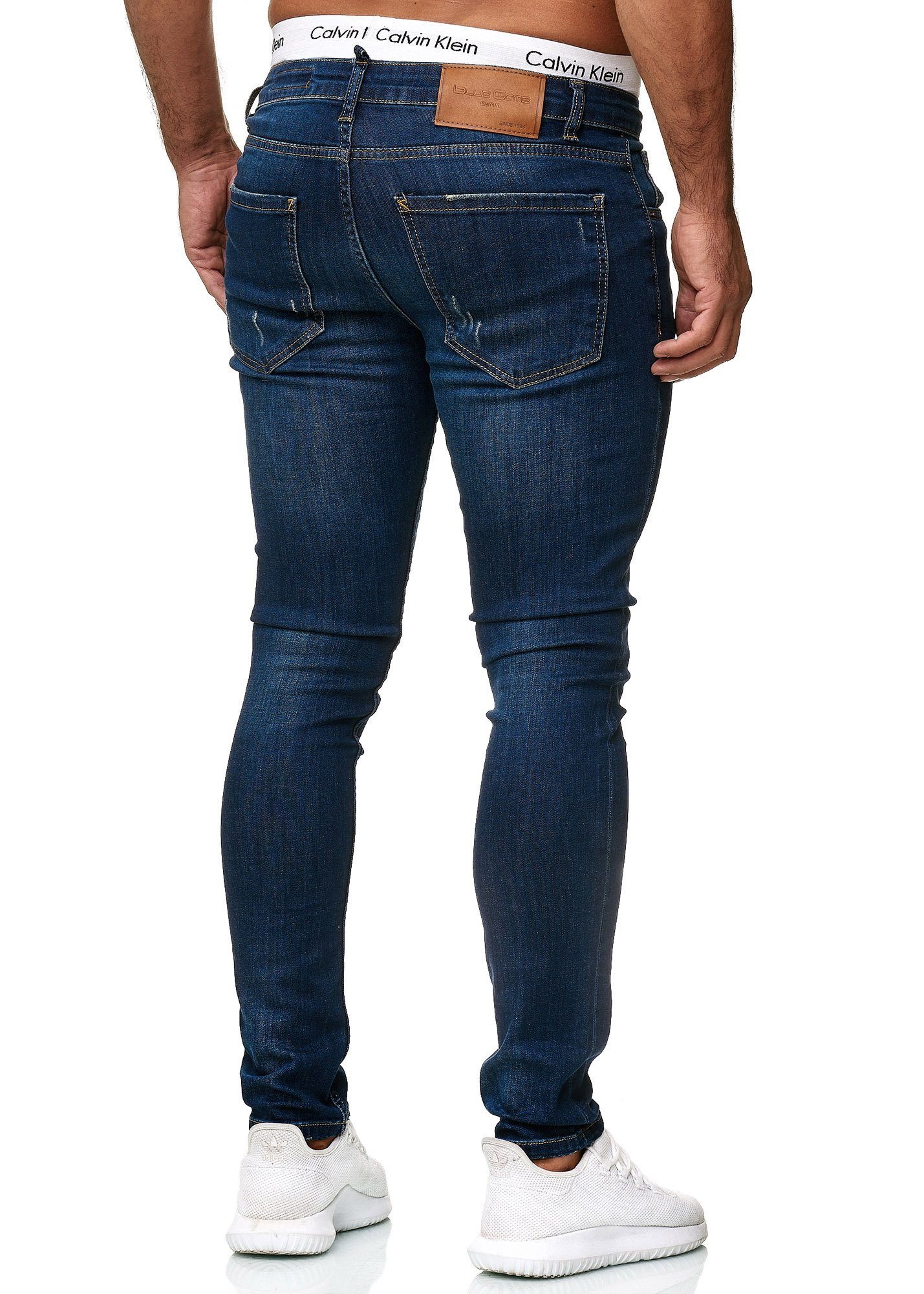 Business 607 Bootcut, Designerjeans OneRedox Blue Straight-Jeans Used Freizeit (Jeanshose 600JS Deep 1-tlg) Casual