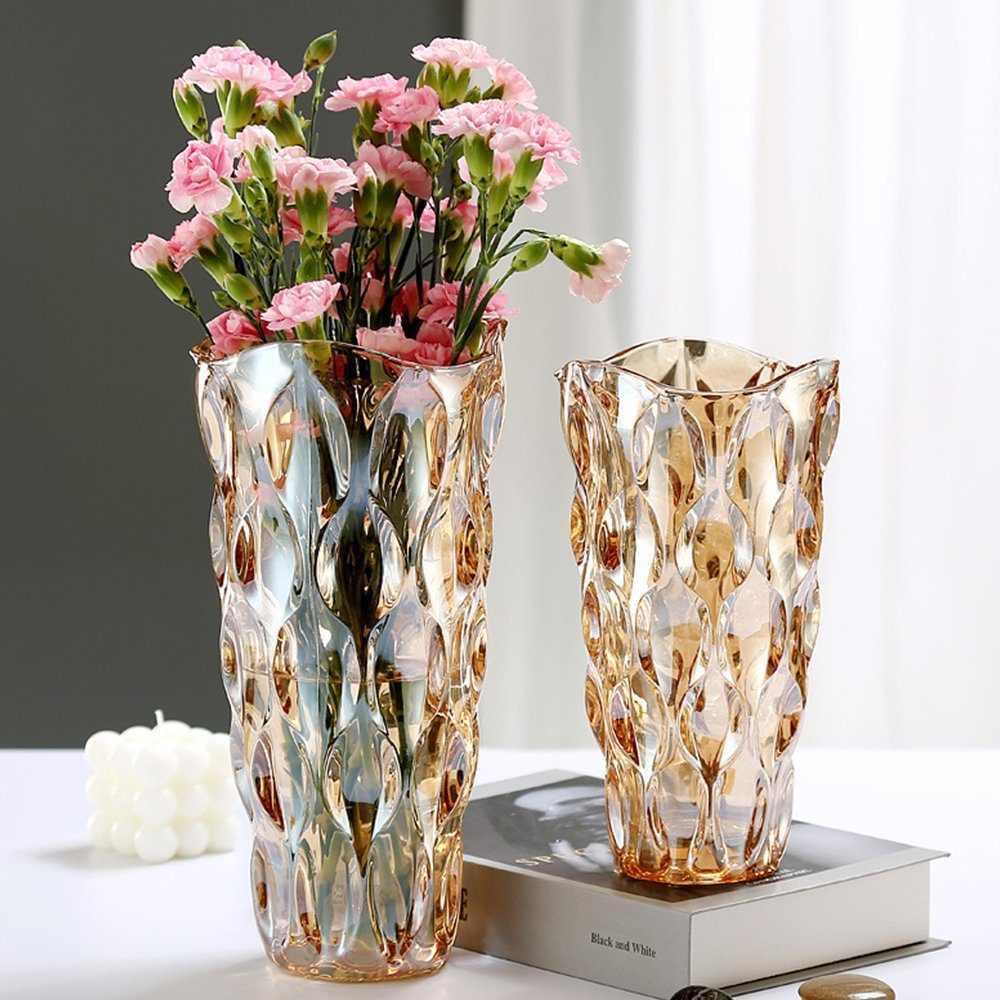 NUODWELL Dekovase Glas Blumenvase,Deko Wohnzimmer,Modern Glas günstig online kaufen