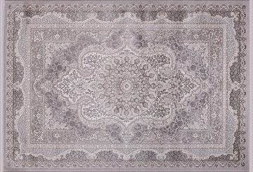Designteppich Designer Wohnzimmer Carpetilla Senfony Kurzflor Orientalisch Grau, Carpetilla, Rechtetig, Höhe: 11 mm, Kurzflor