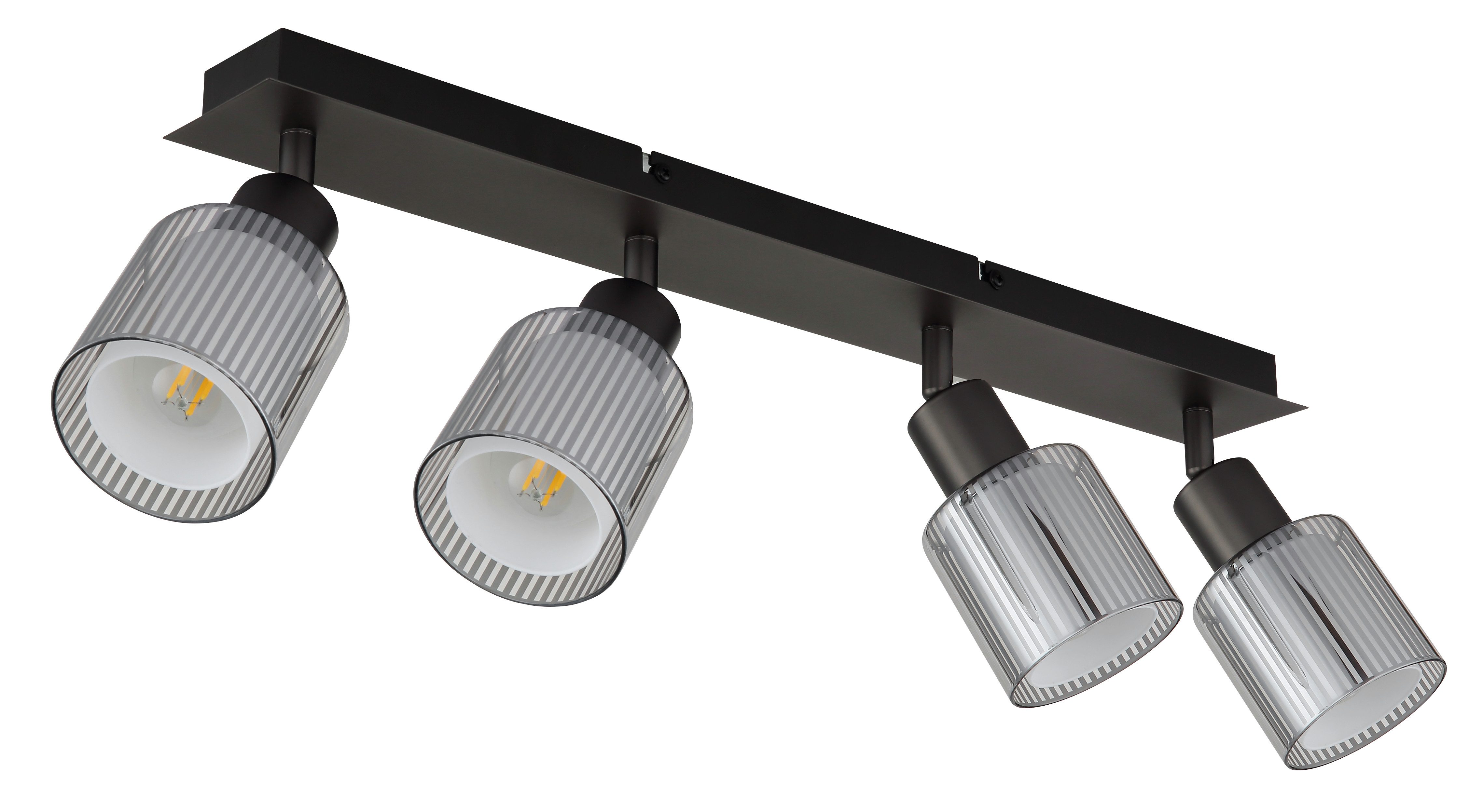 GLOBO LIGHTING Deckenspot VILLEGAS, ohne Leuchtmittel, Strahler Schwarz-Chrom, Glas verchromt/opal, E14