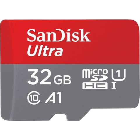 Sandisk microSDHC Ultra 32GB (A1/UHS-I) + Adapter Speicherkarte (32 GB, Class 10, 120 MB/s Lesegeschwindigkeit)