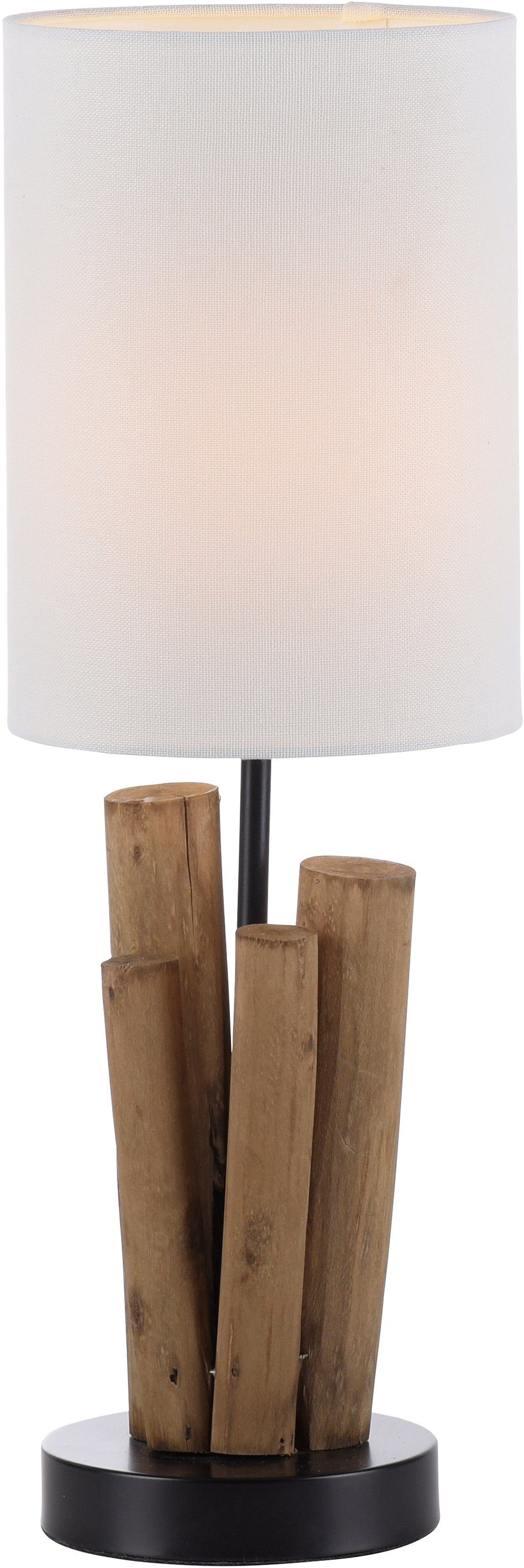 Optik, Horgau, Schnurschalter, Holz affaire wechselbar, Vintage Home Leuchtmittel Tischleuchte Tischlampe - Style,