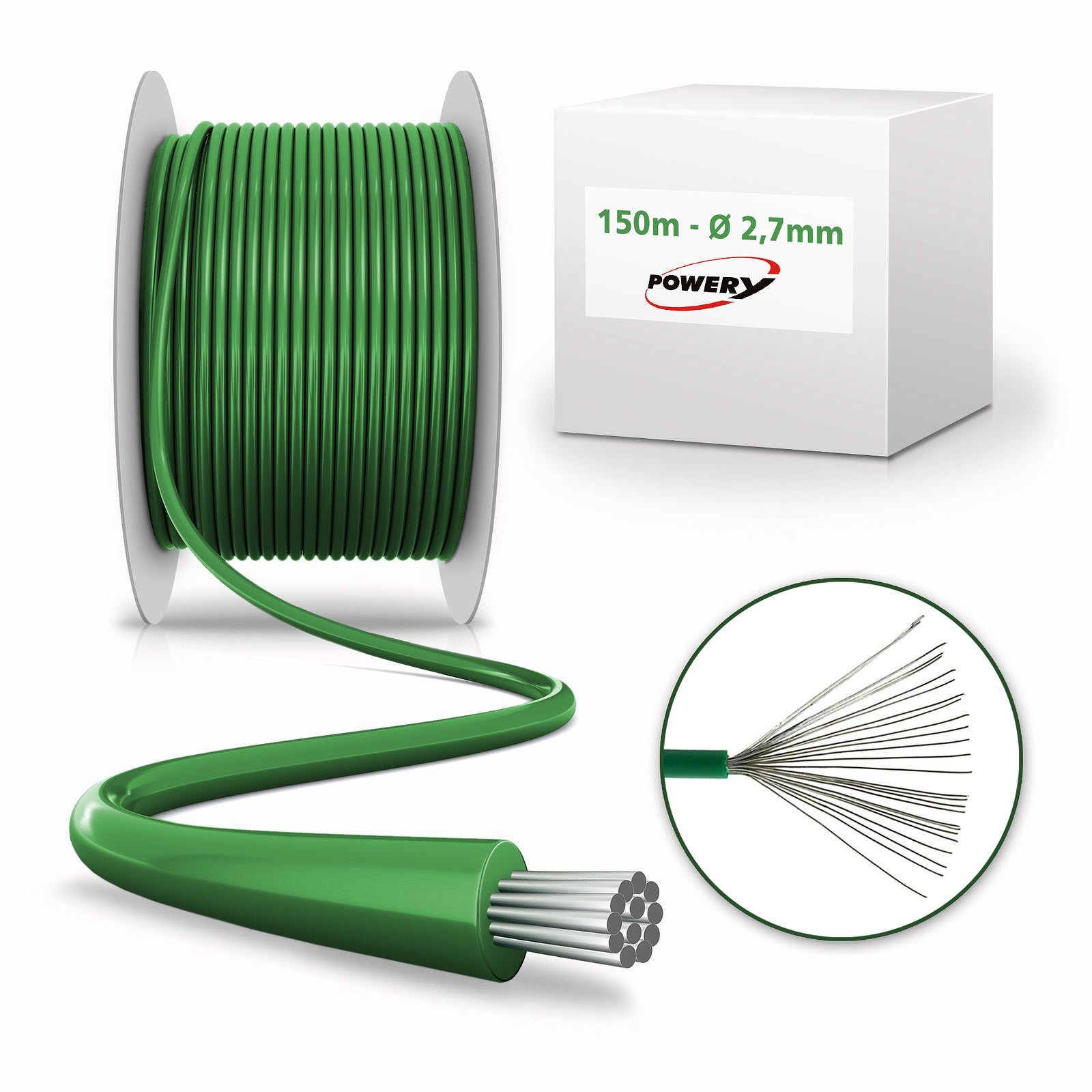 Powery 150m Begrenzungskabel Mähroboter 2,7mm Begrenzungskabel günstig online kaufen