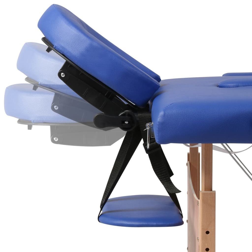 Massageliege Massageliege Klappbar 2-Zonen mit Holzgestell vidaXL Blau