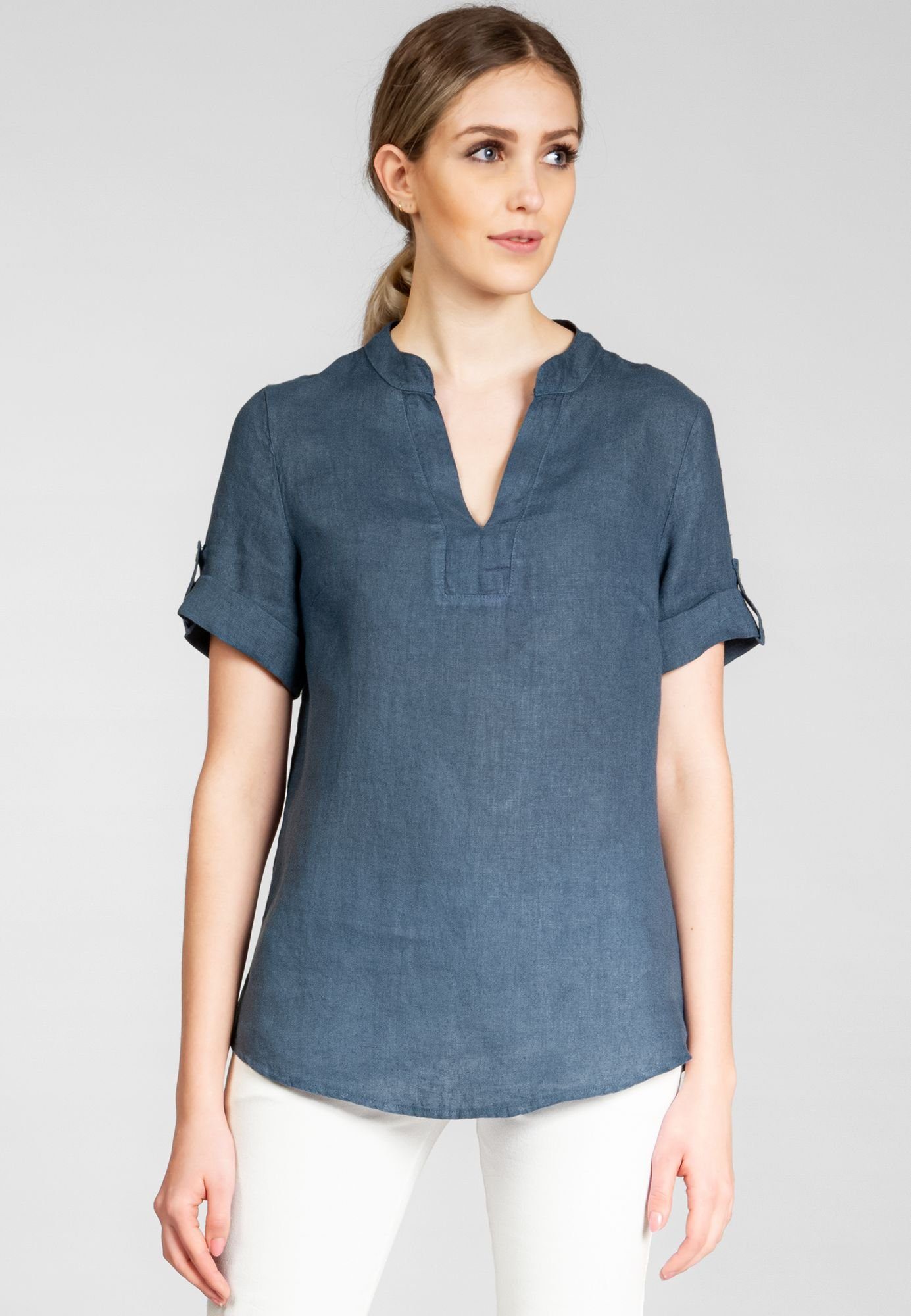 Caspar Shirtbluse BLU024 elegante Damen Halbarm günstig online kaufen
