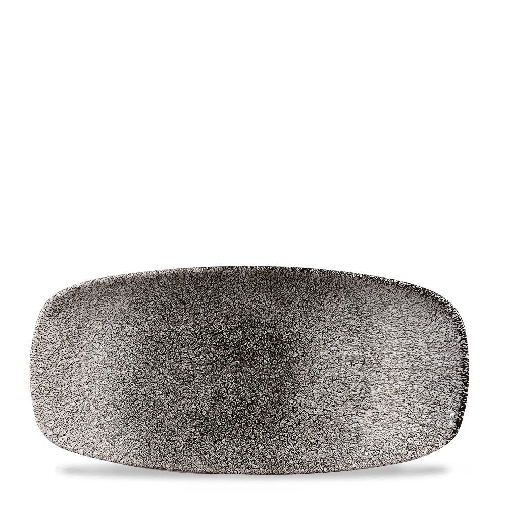Teller Super Vitrified Studio Prints Raku Quartz Black Chefs Oblong