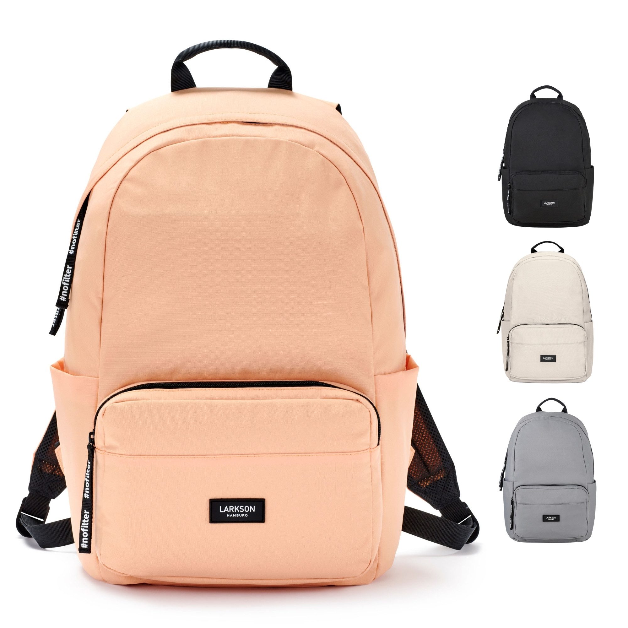 LARKSON Schulrucksack No 3 Rucksack Schule Mädchen Jungen Teenager, Seitentasche, Laptopfach, Wasserabweisend