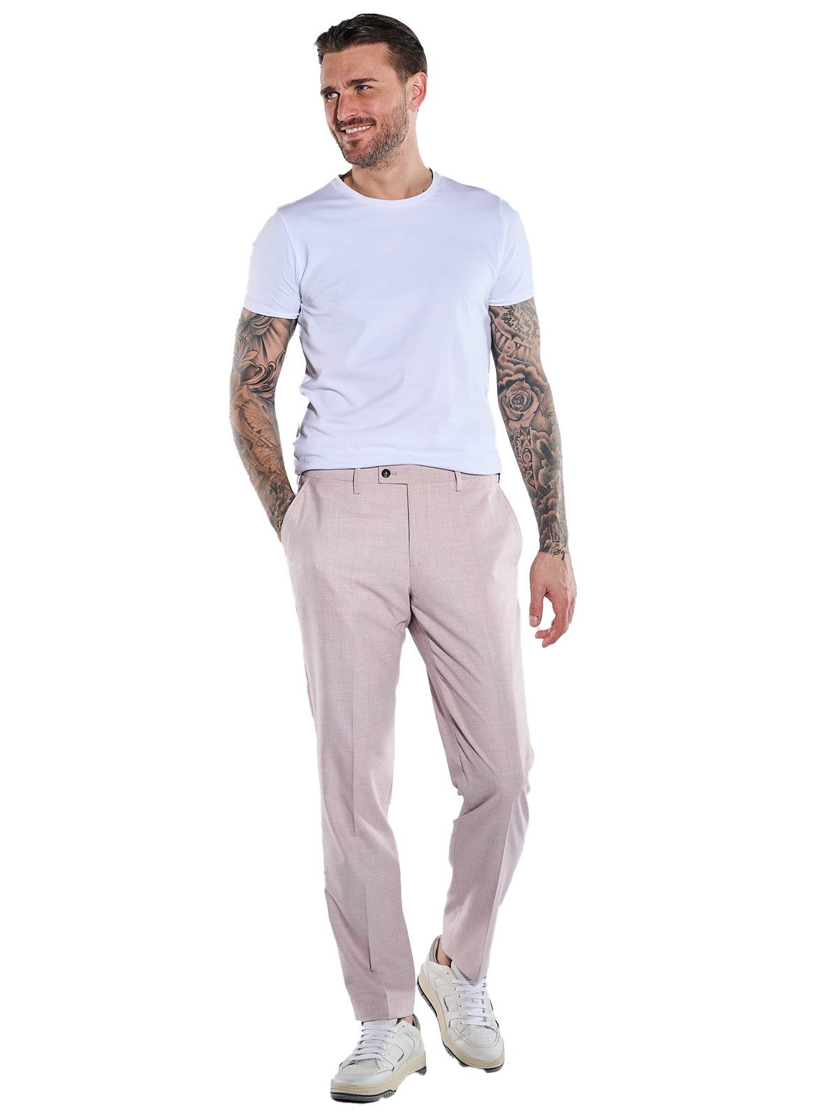 emilio adani Anzughose Herren Anzug-Hose slim fit, Rosa