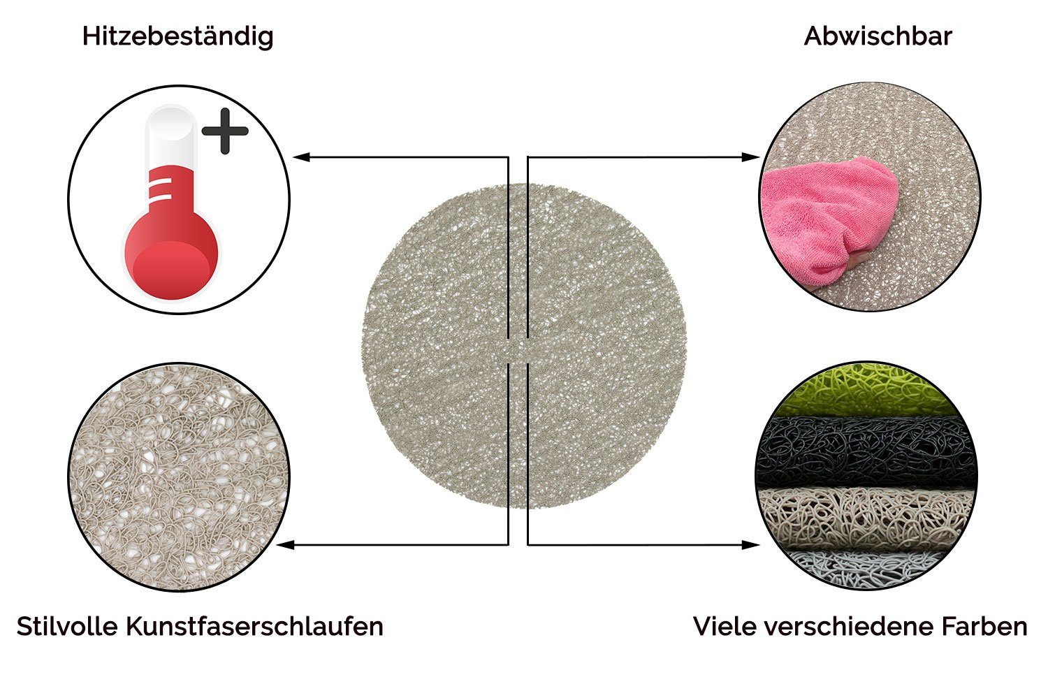 schmutzabweisend, x beige cm, ZOLLNER, vom Platzset, Kunststoff, Hotelwäschespezialisten 100% 45 30 (4-St),