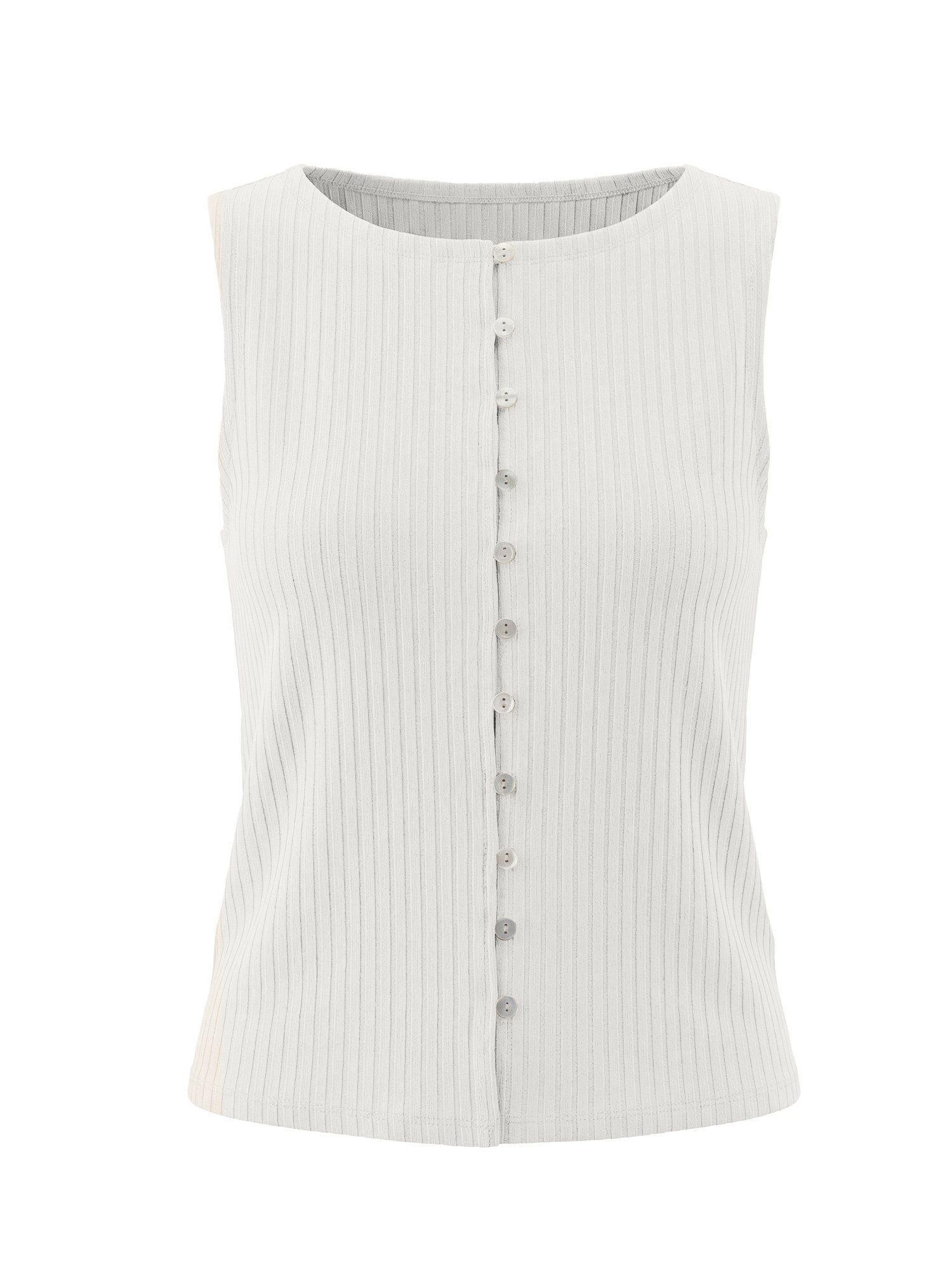 Imily Bela Strickweste Damen Gerippte Westen mit Knopfleiste (Packung, 1-tlg., 1per-Pack) einfarbig