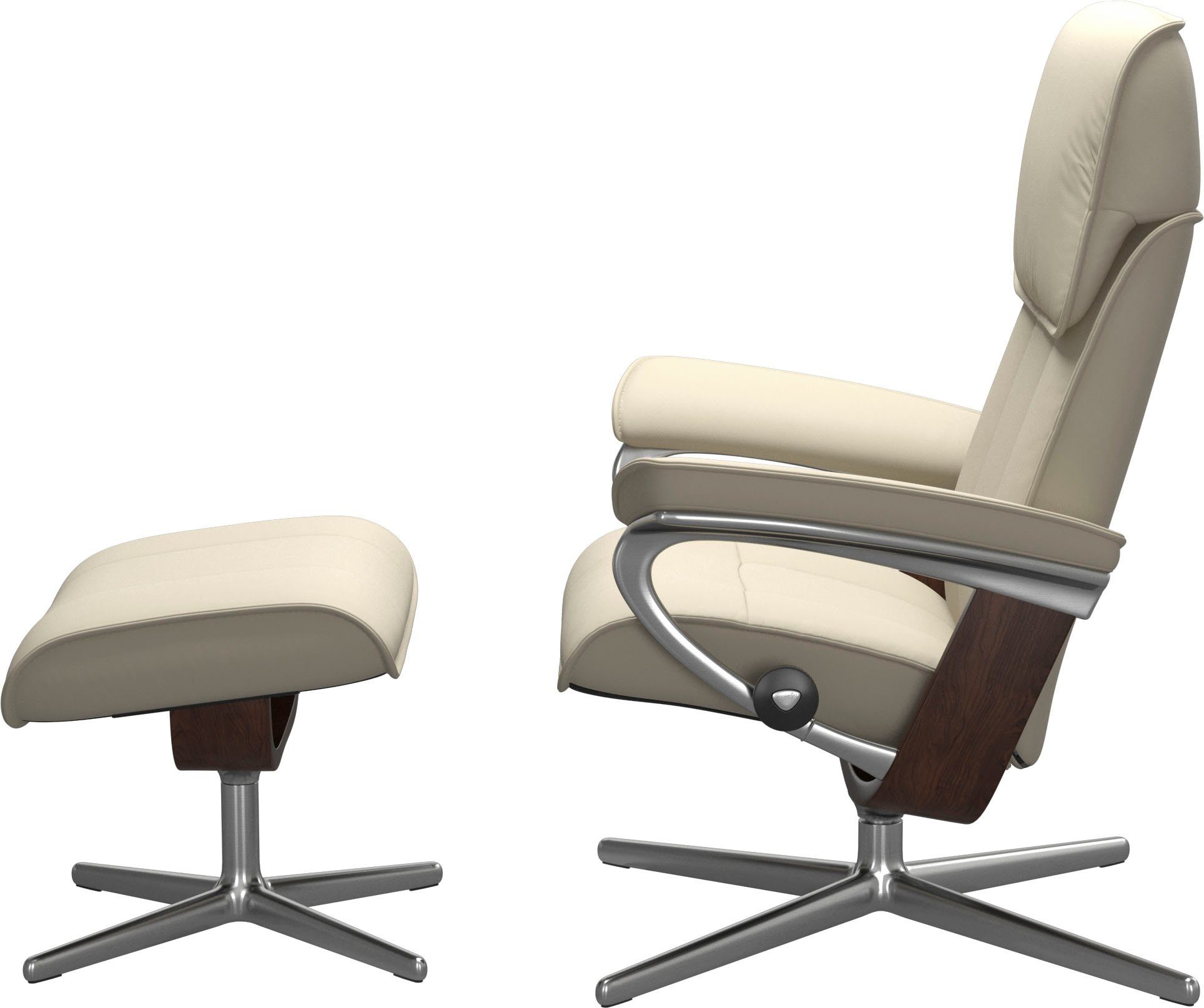 Stressless® Relaxsessel Admiral (Set, Relaxsessel inkl. Hocker), mit Cross Base, Größe M & L, Holzakzent Braun