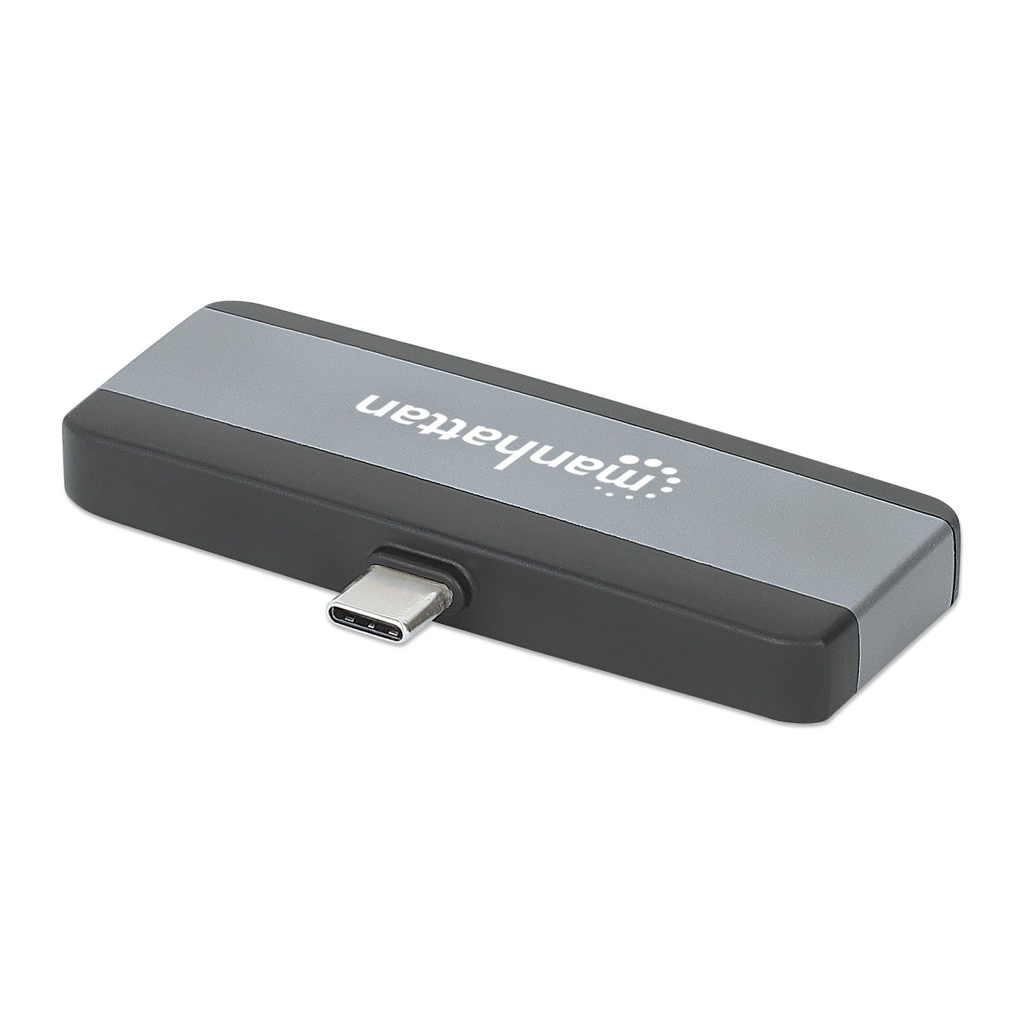 MANHATTAN Laptop-Dockingstation Multiport-Adapter Anschlusserweiterung Reisedockingstation, (Spar-Set, 1 St., 39 g kompakt), 4K-HDMI, 100 W Power Delivery, USB-A 3.2, Headset