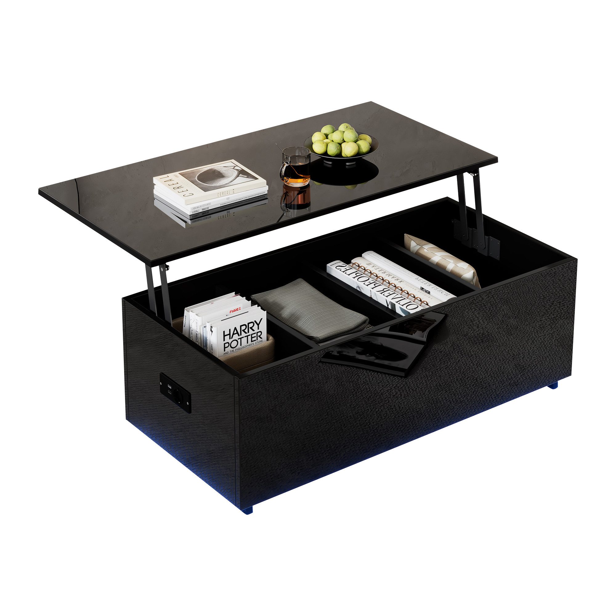 HAUSS SPOLE Couchtisch Hochglanz-Couchtisch mit LED-Beleuchtung, günstig online kaufen