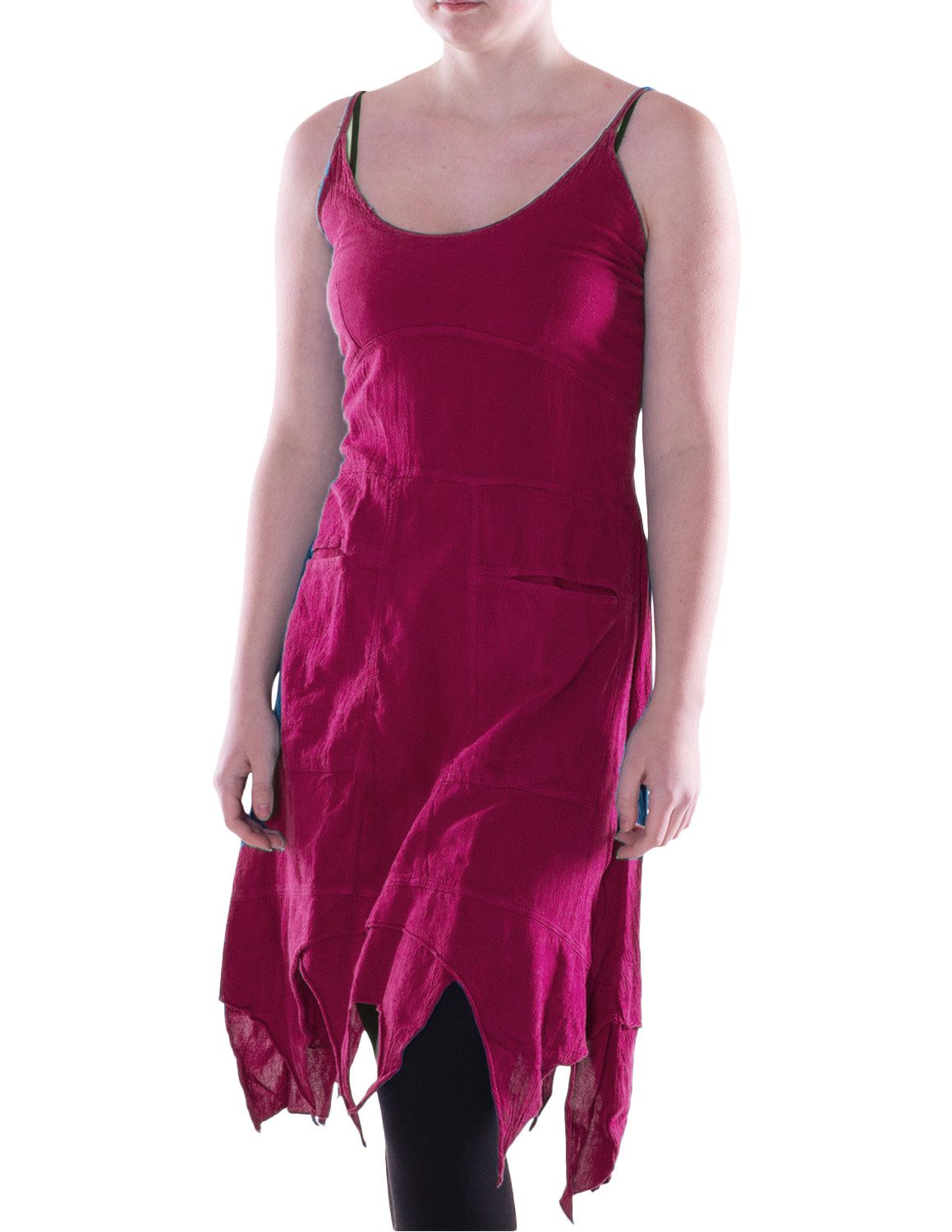 Zipfelkleid Kleid mit Trägern aus gewebter Baumwolle Elfenkleid