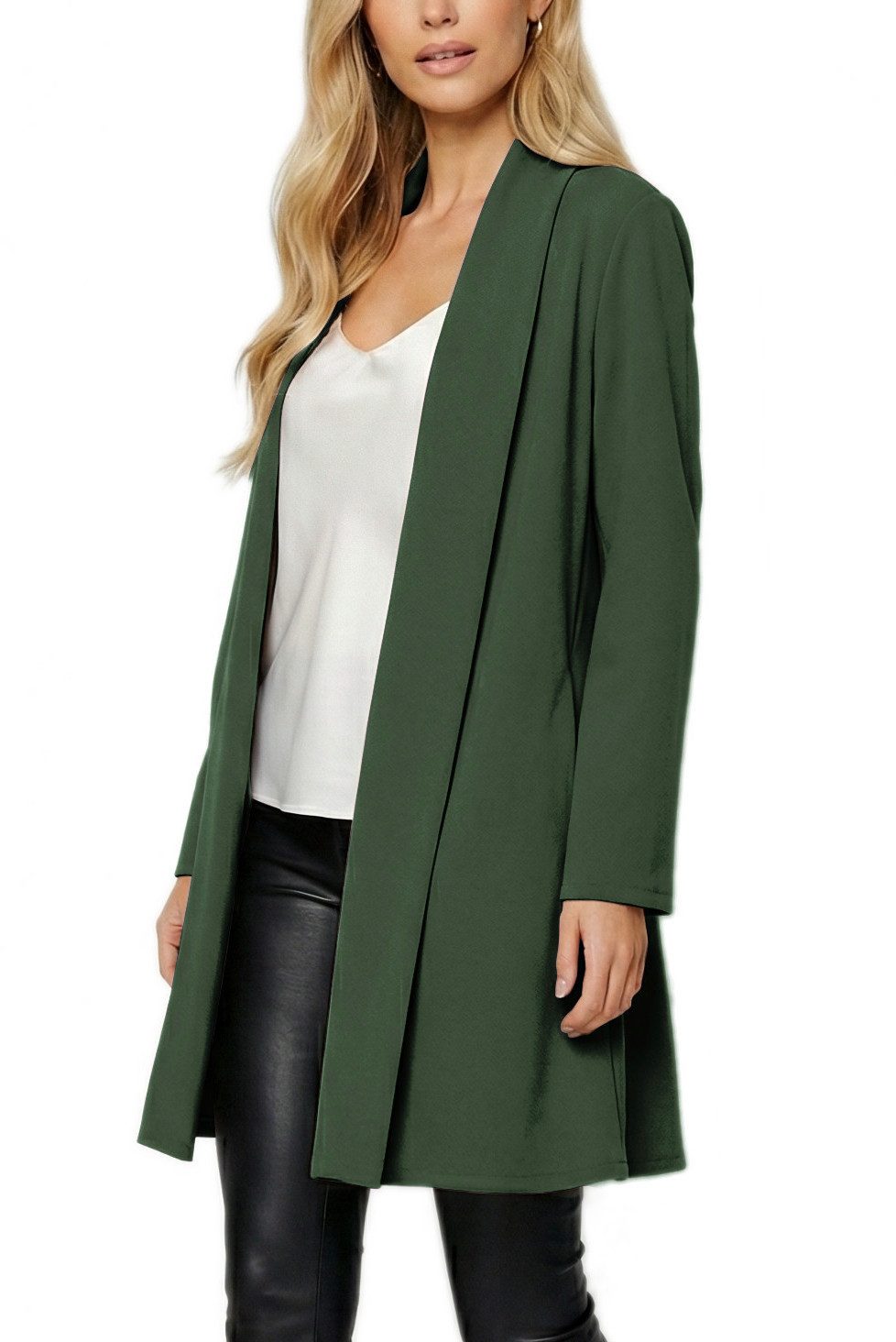 dy_mode Cardigan Damen Langcardigan offen Leichte Übergangsjacke für Frühjahr Sommer in Unifarben, Ohne Verschluss