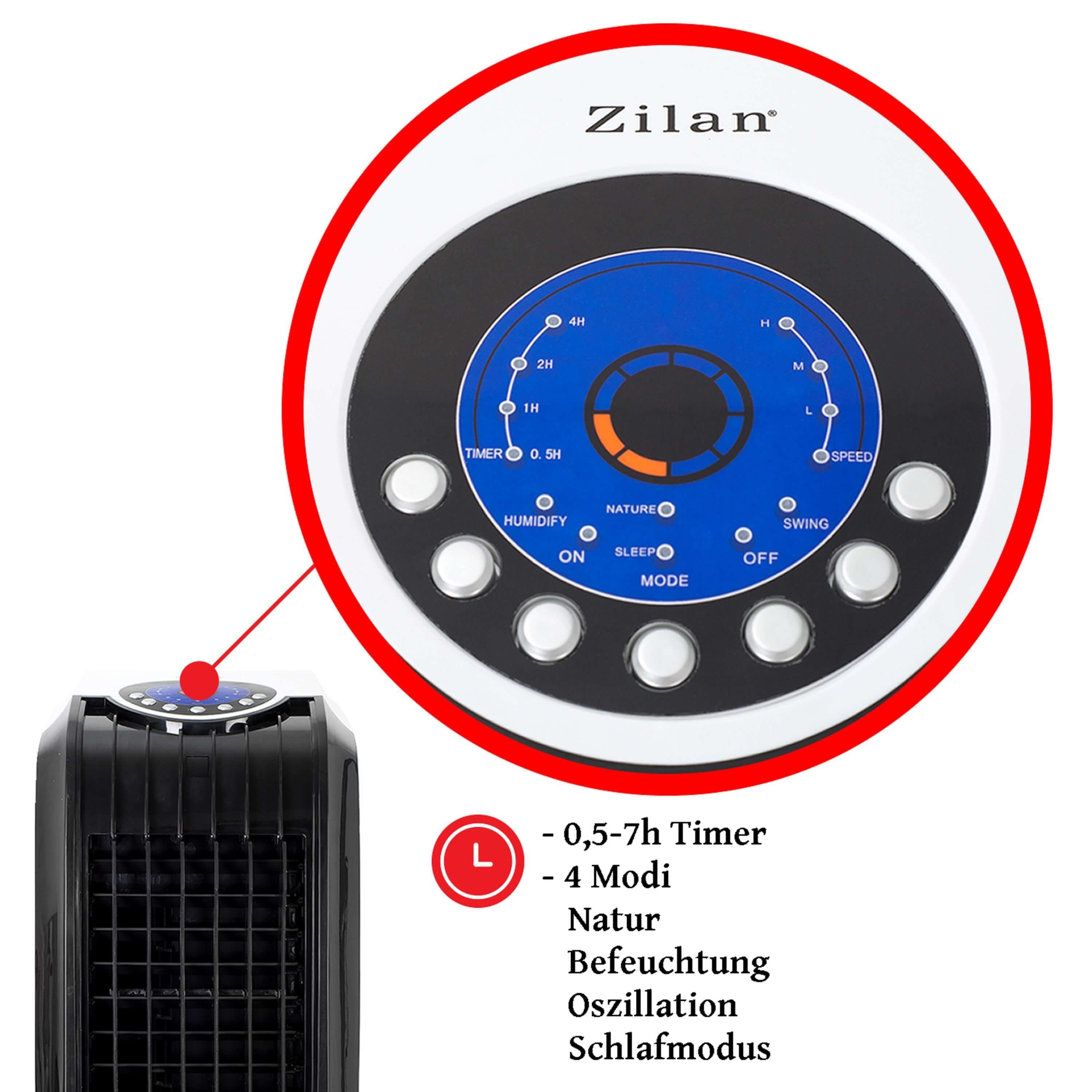Zilan Liter ZLN-3390 Oszillierend, Ventilatorkombigerät Aircooler, Fernbedienung 8 Wassertank,