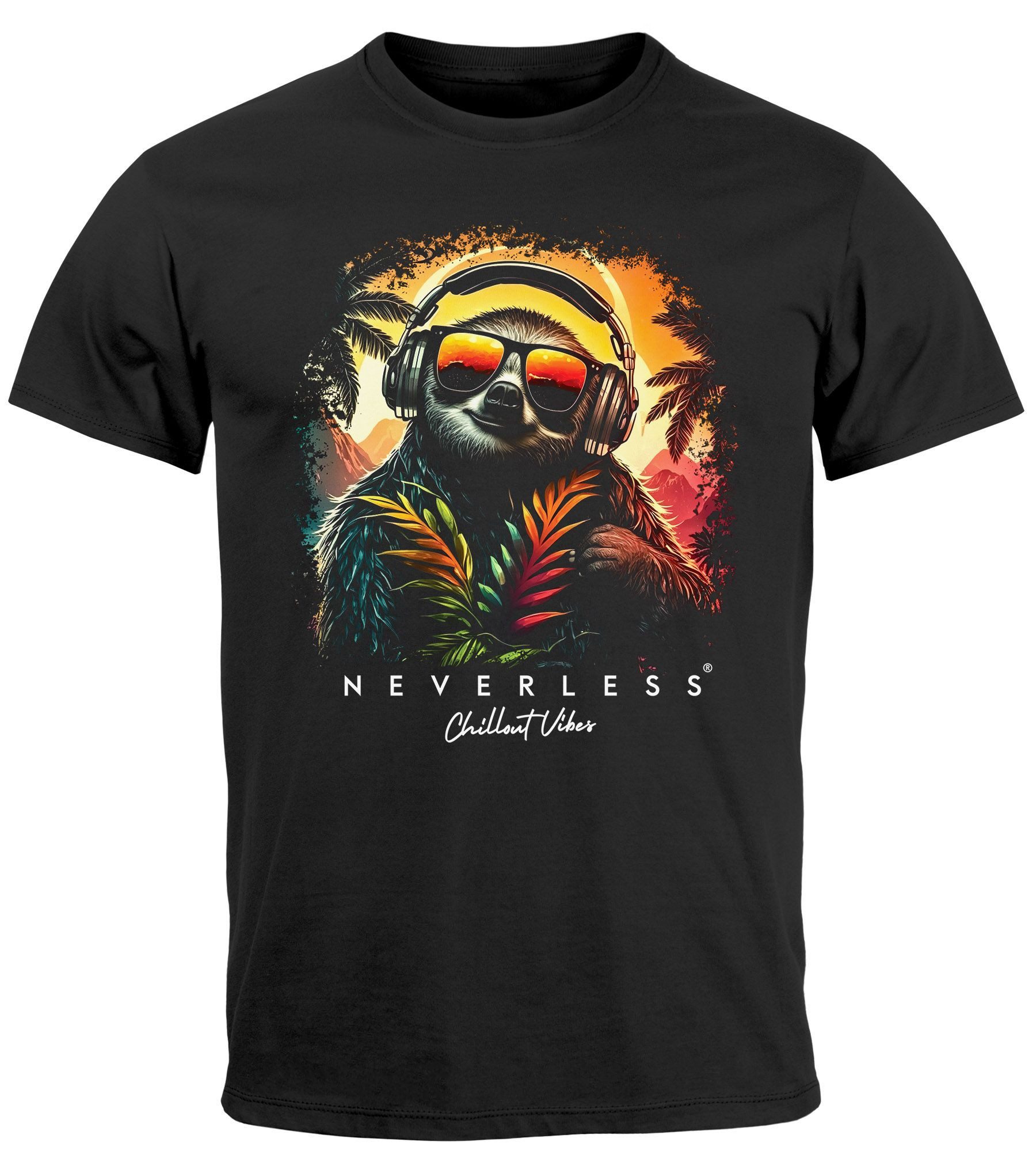 Neverless Print-Shirt Herren T-Shirt Musik DJ günstig online kaufen