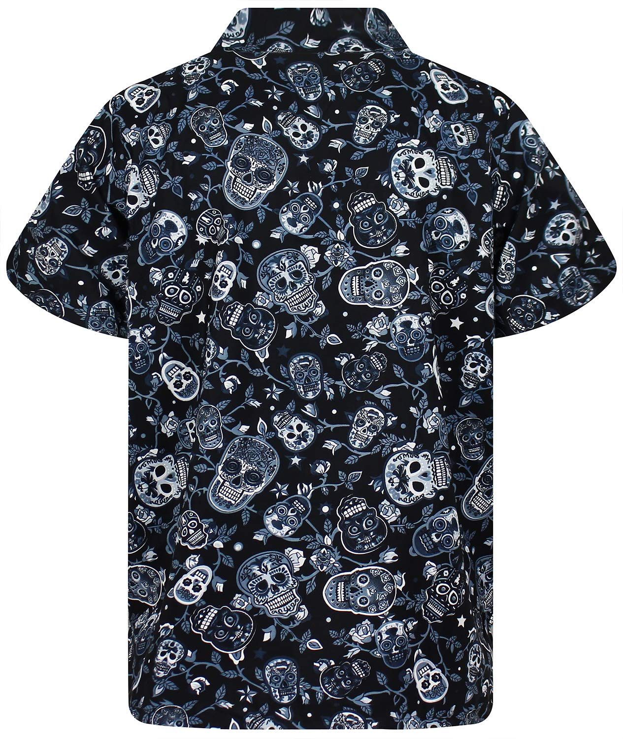 King Kameha Hawaiihemd "Skull" Funky Hawaii-Hemd Herren Kurzarm Front-Tasche Stylish