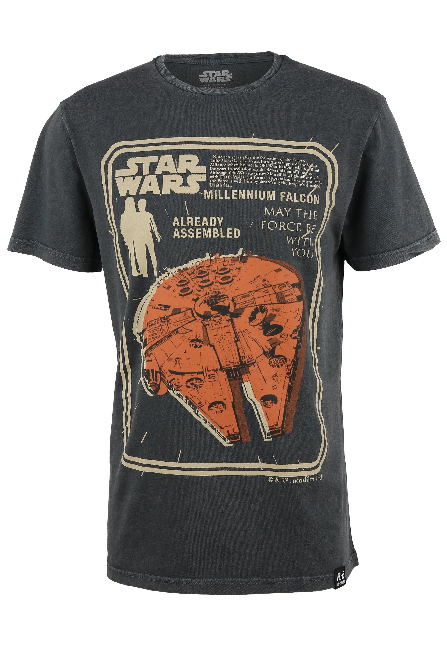 Assembled Millenium zertifizierte Falcon Star Recovered Wars GOTS T-Shirt Bio-Baumwolle